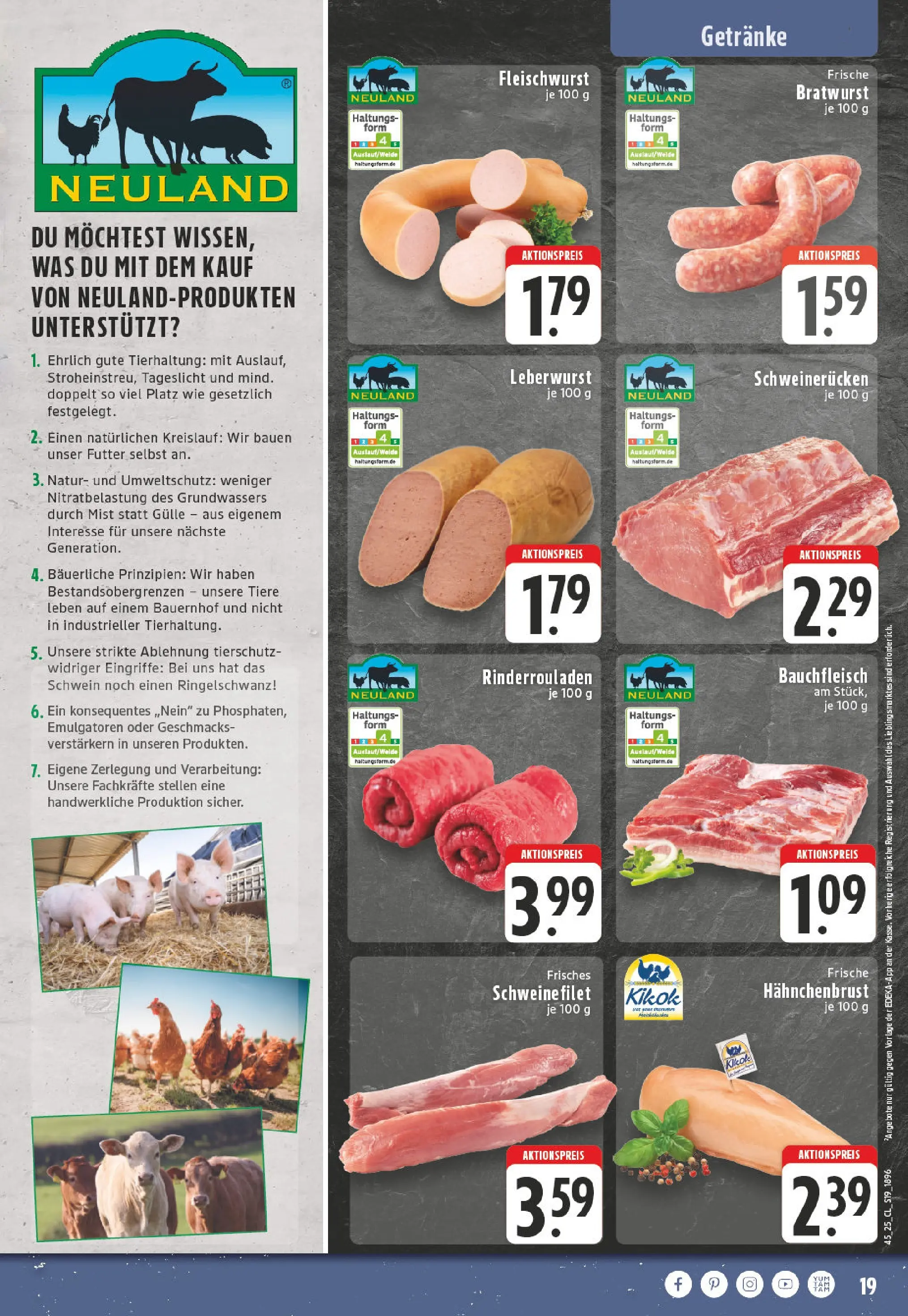 Edeka prospekt Lünen	 (ab 02.11.2025) » Angebote Online | Seite: 19 | Produkte: Rinderrouladen, Bratwurst, Schweinefilet, Schweinerucken