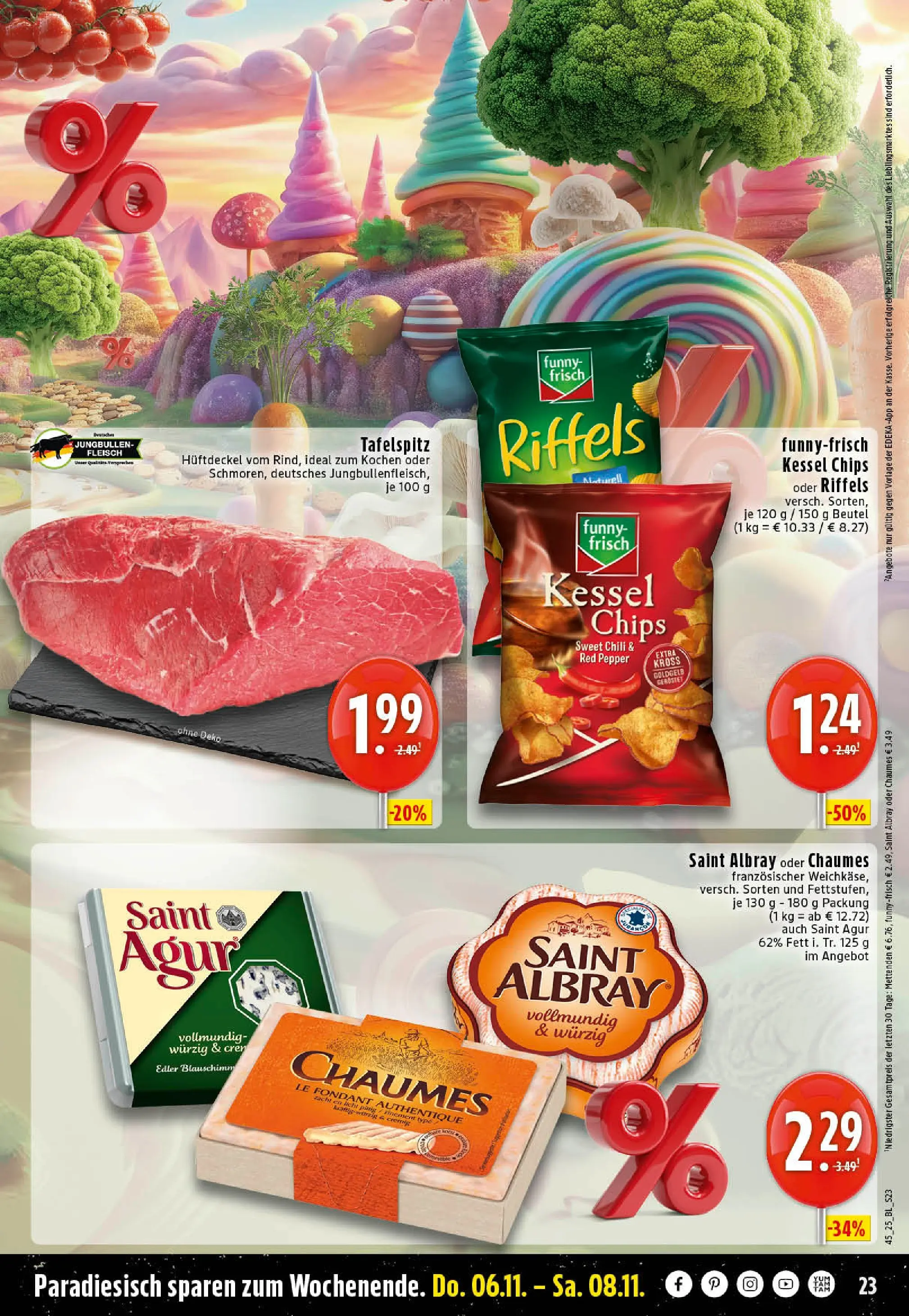 Edeka prospekt Saerbeck	 (ab 02.11.2025) » Angebote Online | Seite: 23 | Produkte: Tafelspitz, Funny frisch, Chili, Chips