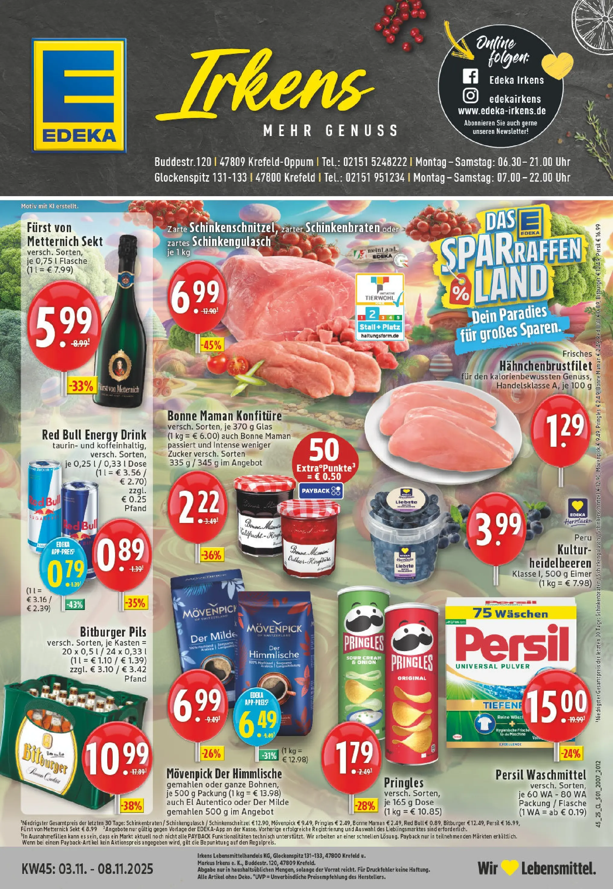 Edeka prospekt Krefeld	 (ab 02.11.2025) » Angebote Online | Seite: 1 | Produkte: Bitburger, Energy, Zucker, Persil