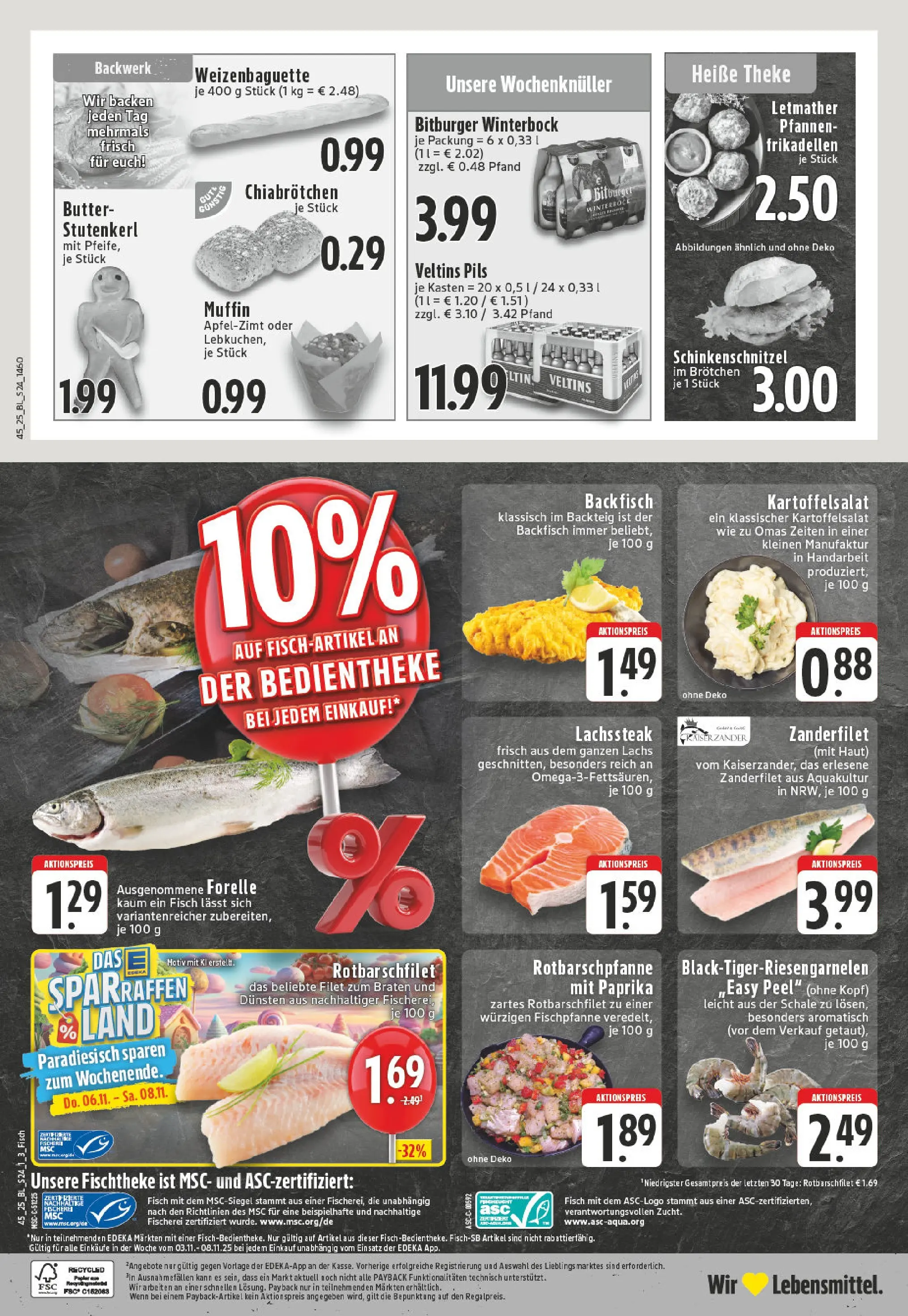 Edeka prospekt Iserlohn-Letmathe	 (ab 02.11.2025) » Angebote Online | Seite: 24 | Produkte: Butter, Fisch, Paprika, Veltins