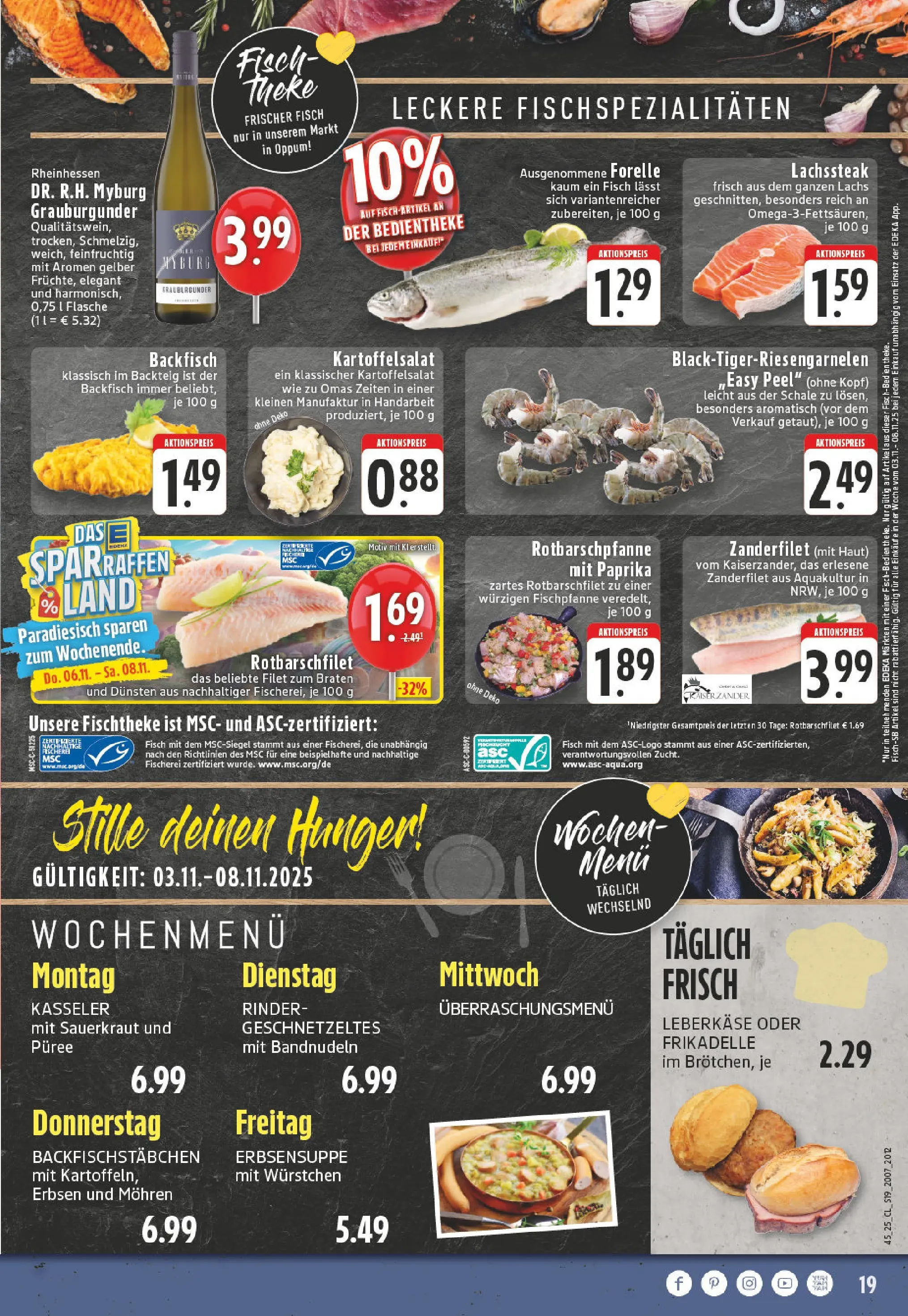 Edeka prospekt Krefeld	 (ab 02.11.2025) » Angebote Online | Seite: 19 | Produkte: Paprika, Steak, Erbsen, Leberkase