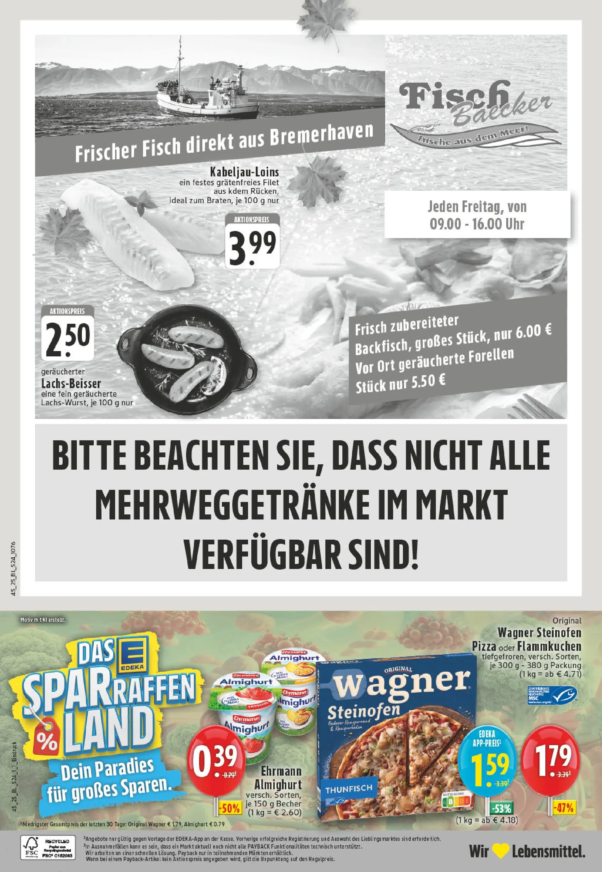 Edeka prospekt Herne-Sodingen	 (ab 02.11.2025) » Angebote Online | Seite: 24 | Produkte: Ehrmann almighurt, Thunfisch, Fisch, Pizza