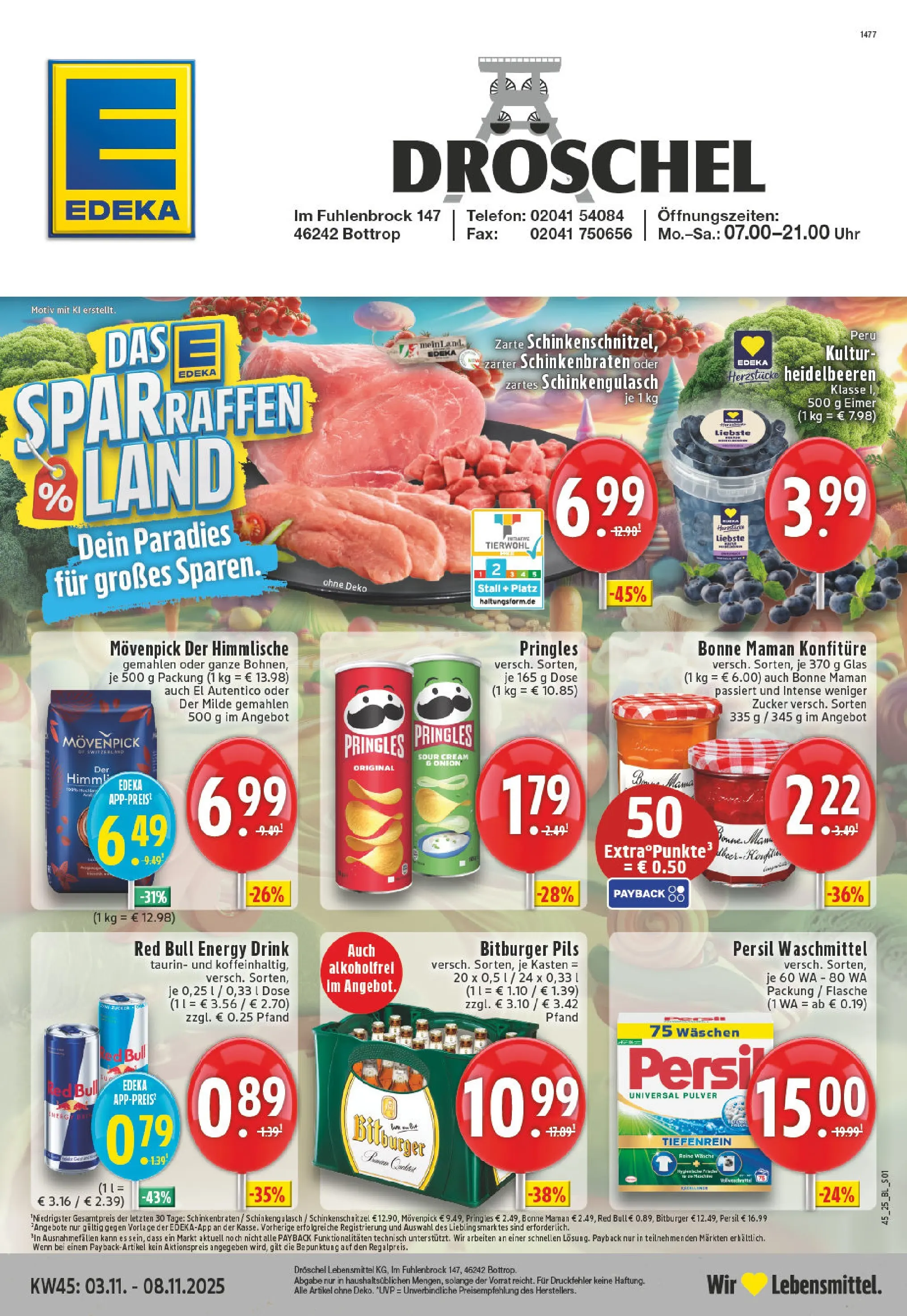 Edeka prospekt Bottrop	 (ab 02.11.2025) » Angebote Online | Seite: 1 | Produkte: Heidelbeeren, Zucker, Chips, Telefon
