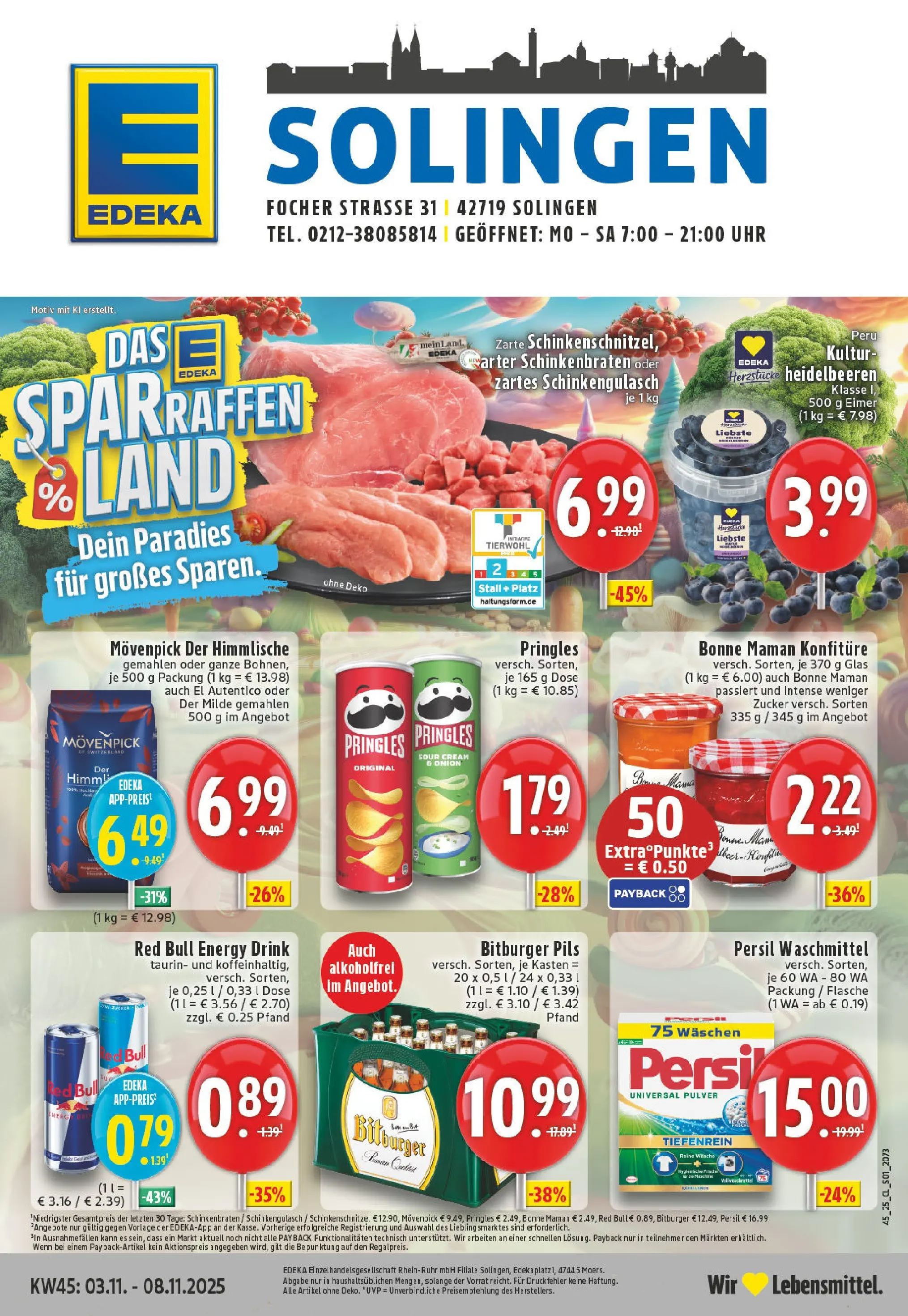 Edeka prospekt Solingen	 (ab 02.11.2025) » Angebote Online | Seite: 1 | Produkte: Energy, Heidelbeeren, Chips, Uhr