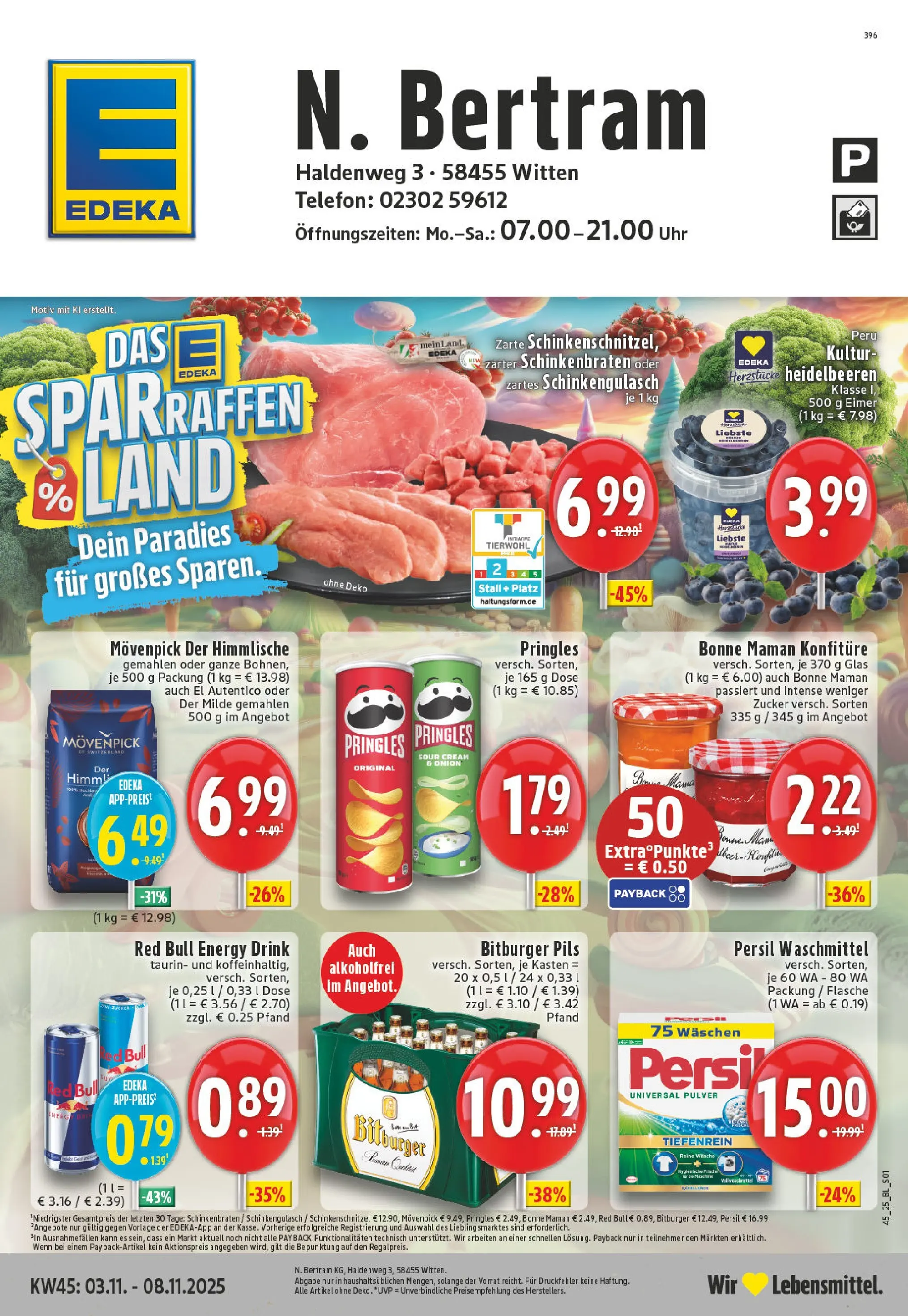 Edeka prospekt Witten	 (ab 02.11.2025) » Angebote Online | Seite: 1 | Produkte: Heidelbeeren, Chips, Uhr, Persil
