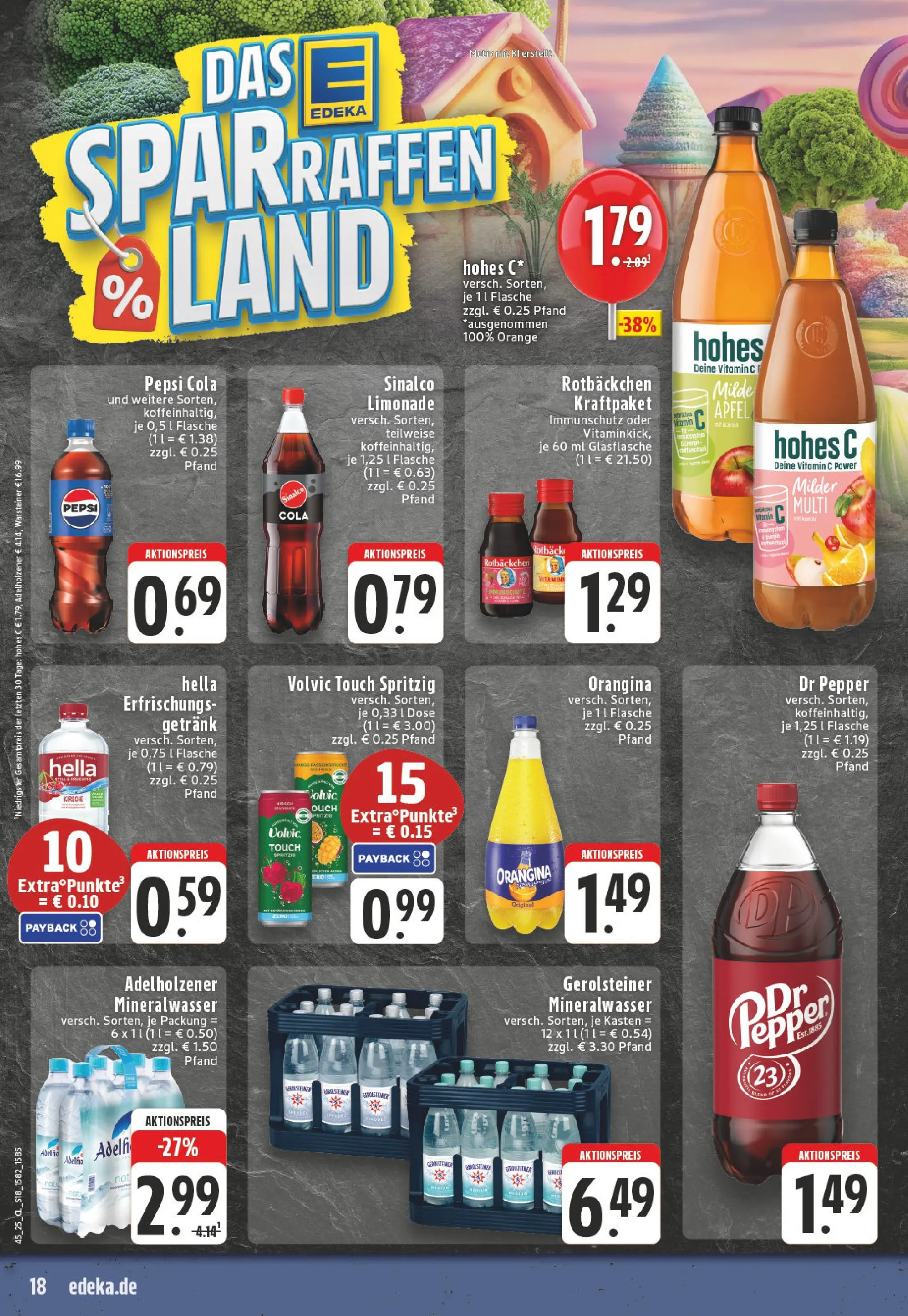 Edeka prospekt Oelde	 (ab 02.11.2025) » Angebote Online | Seite: 18 | Produkte: Adelholzener, Limonade, Pepsi, Hohes c