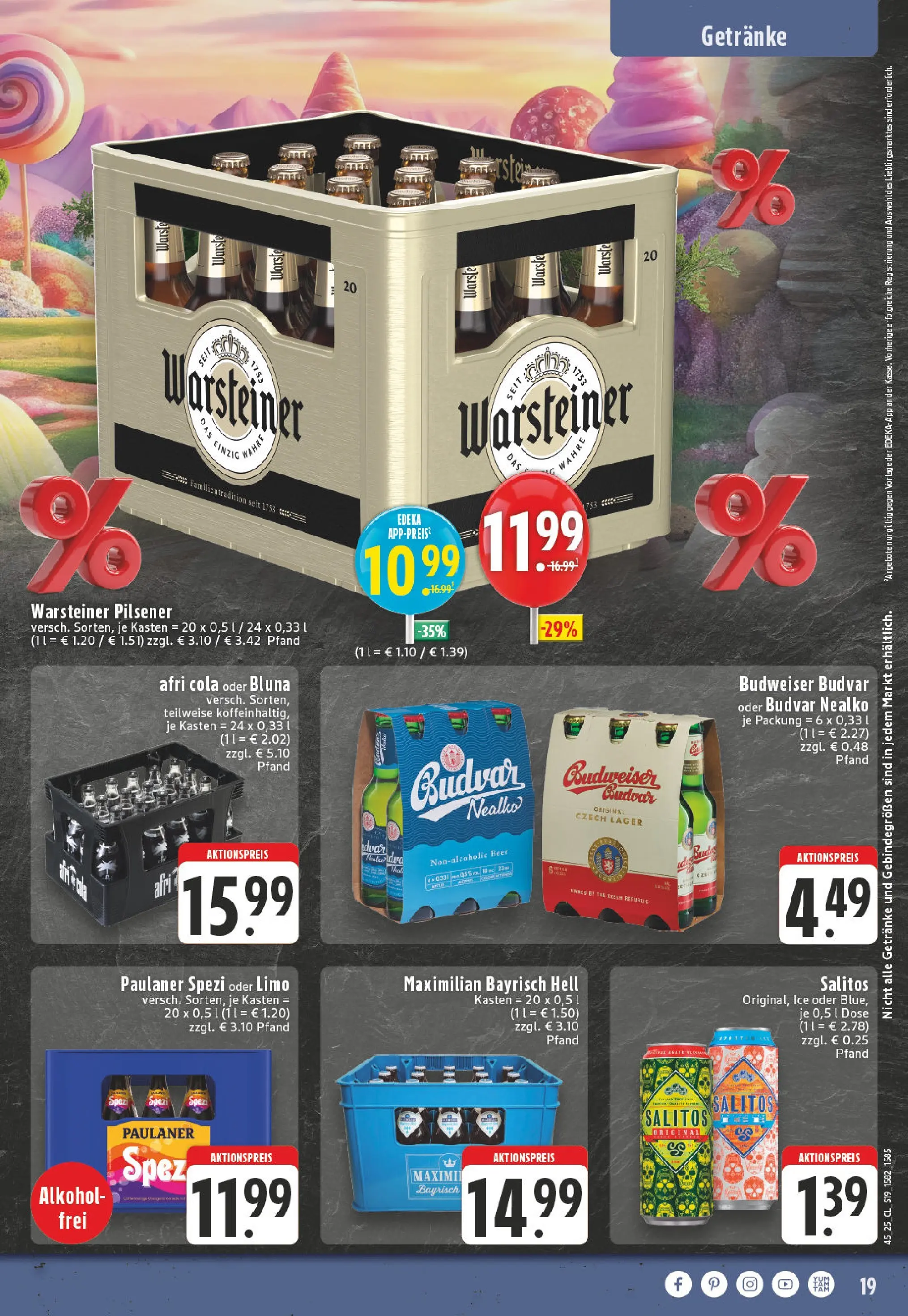 Edeka prospekt Oelde	 (ab 02.11.2025) » Angebote Online | Seite: 19 | Produkte: Paulaner spezi, Warsteiner, Budweiser, Paulaner