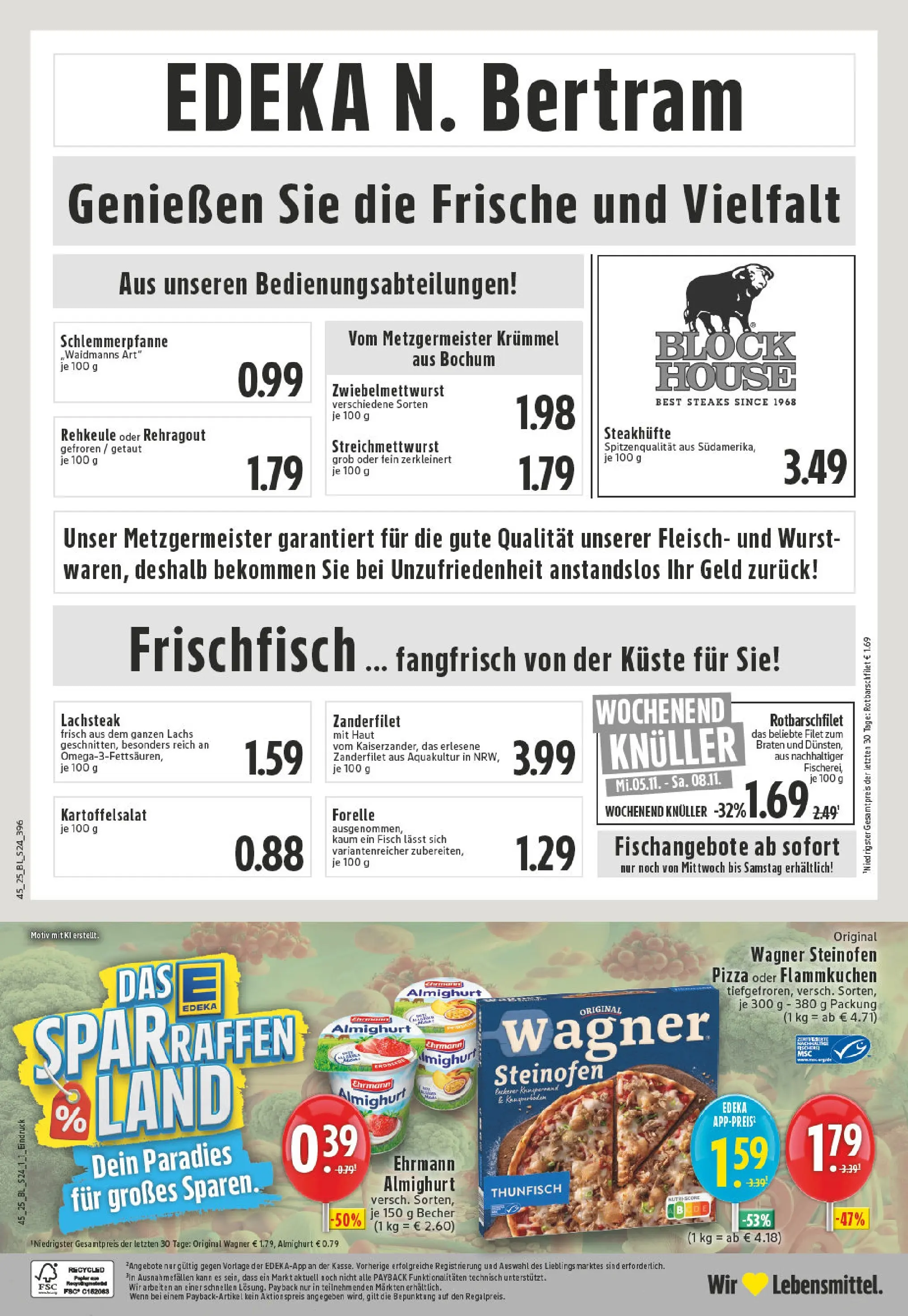 Edeka prospekt Witten	 (ab 02.11.2025) » Angebote Online | Seite: 24 | Produkte: Thunfisch, Wurst, Steak, Fleisch