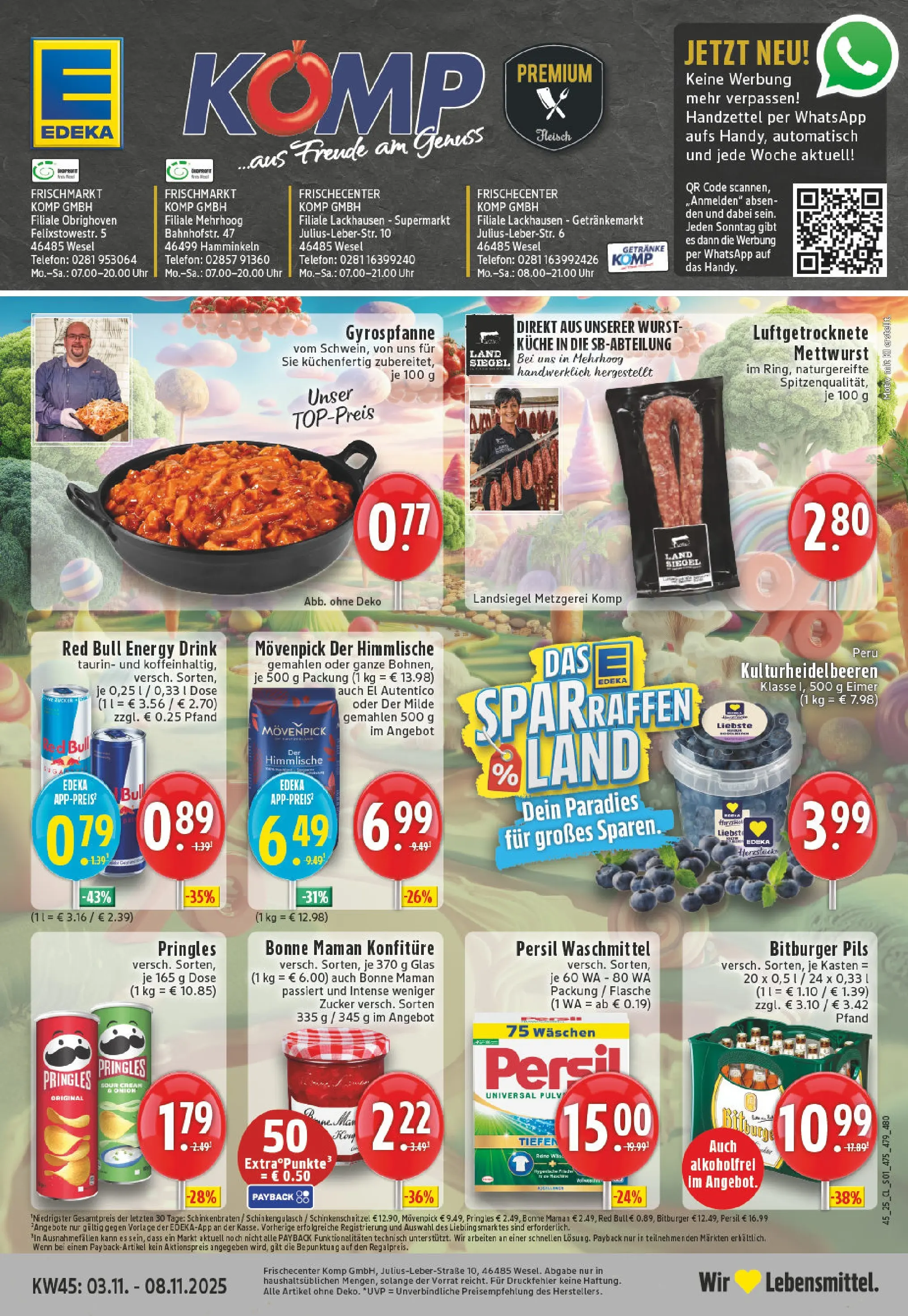 Edeka prospekt Hamminkeln -Mehrhoog	 (ab 02.11.2025) » Angebote Online | Seite: 1 | Produkte: Bitburger, Küche, Chips, Telefon