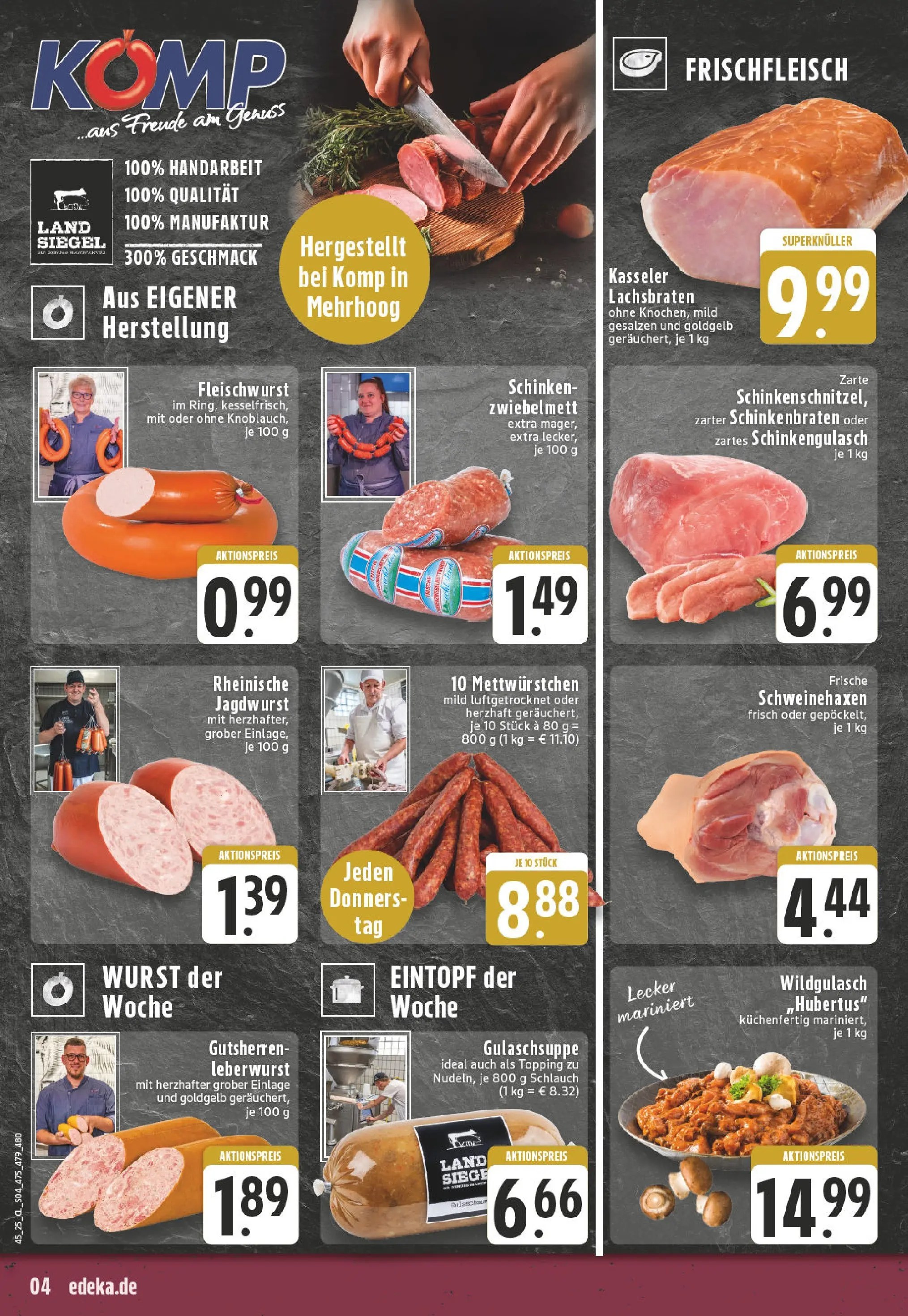 Edeka prospekt Hamminkeln -Mehrhoog	 (ab 02.11.2025) » Angebote Online | Seite: 4 | Produkte: Wurst, Schinken