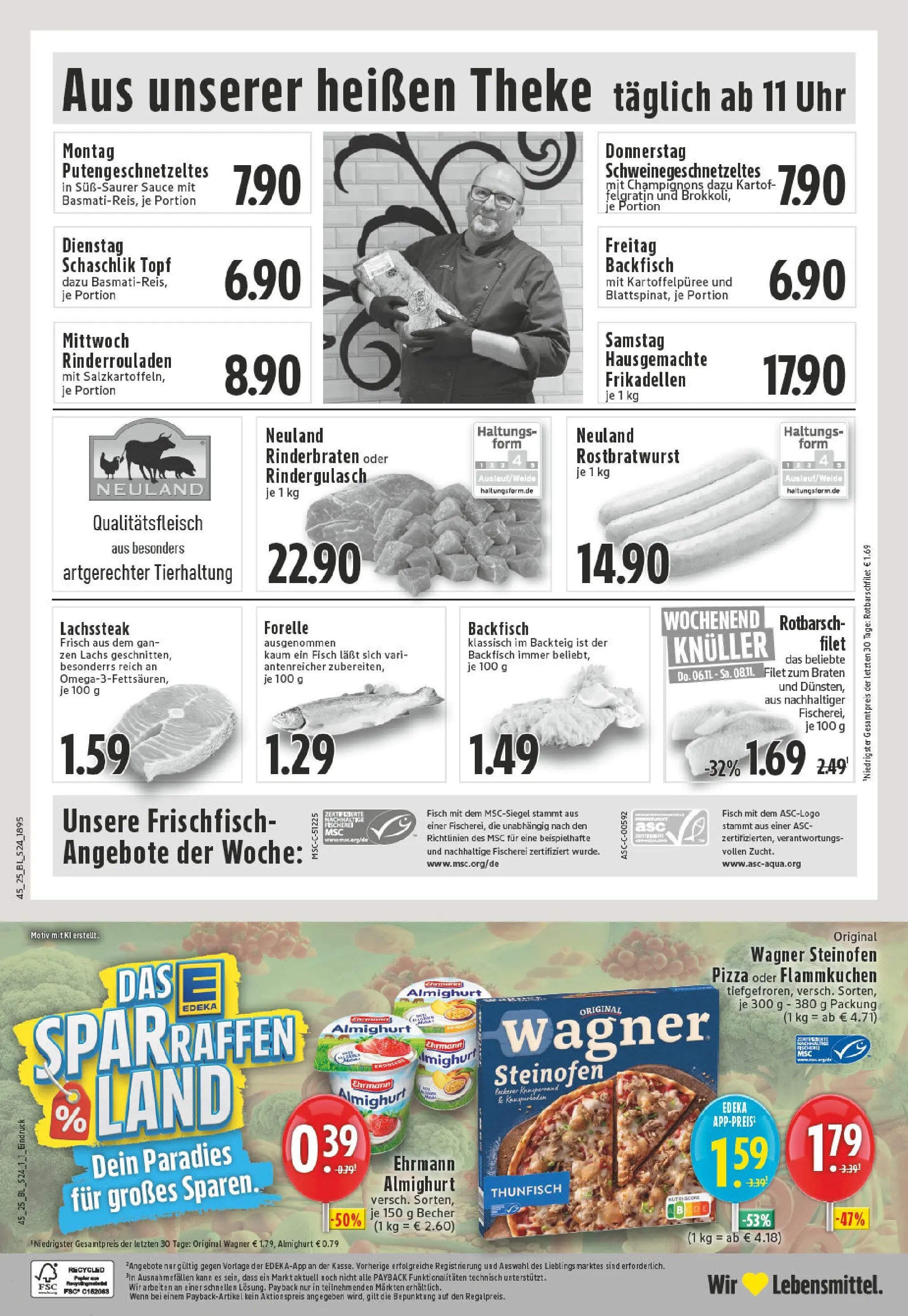 Edeka prospekt Schwerte - Ergste	 (ab 02.11.2025) » Angebote Online | Seite: 24 | Produkte: Rindergulasch, Theke, Thunfisch, Champignons