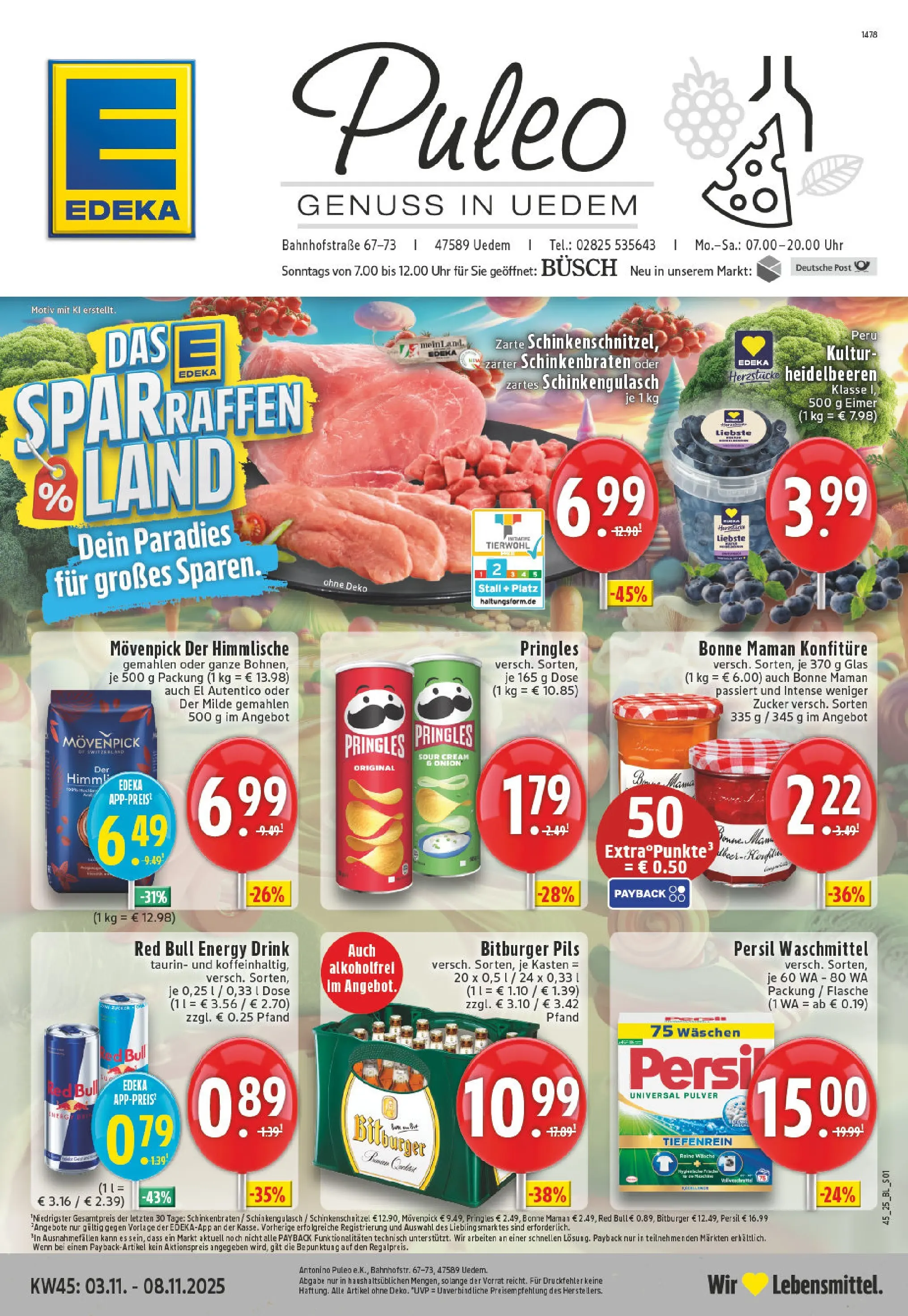Edeka prospekt Uedem	 (ab 02.11.2025) » Angebote Online | Seite: 1 | Produkte: Energy, Pringles, Chips, Uhr