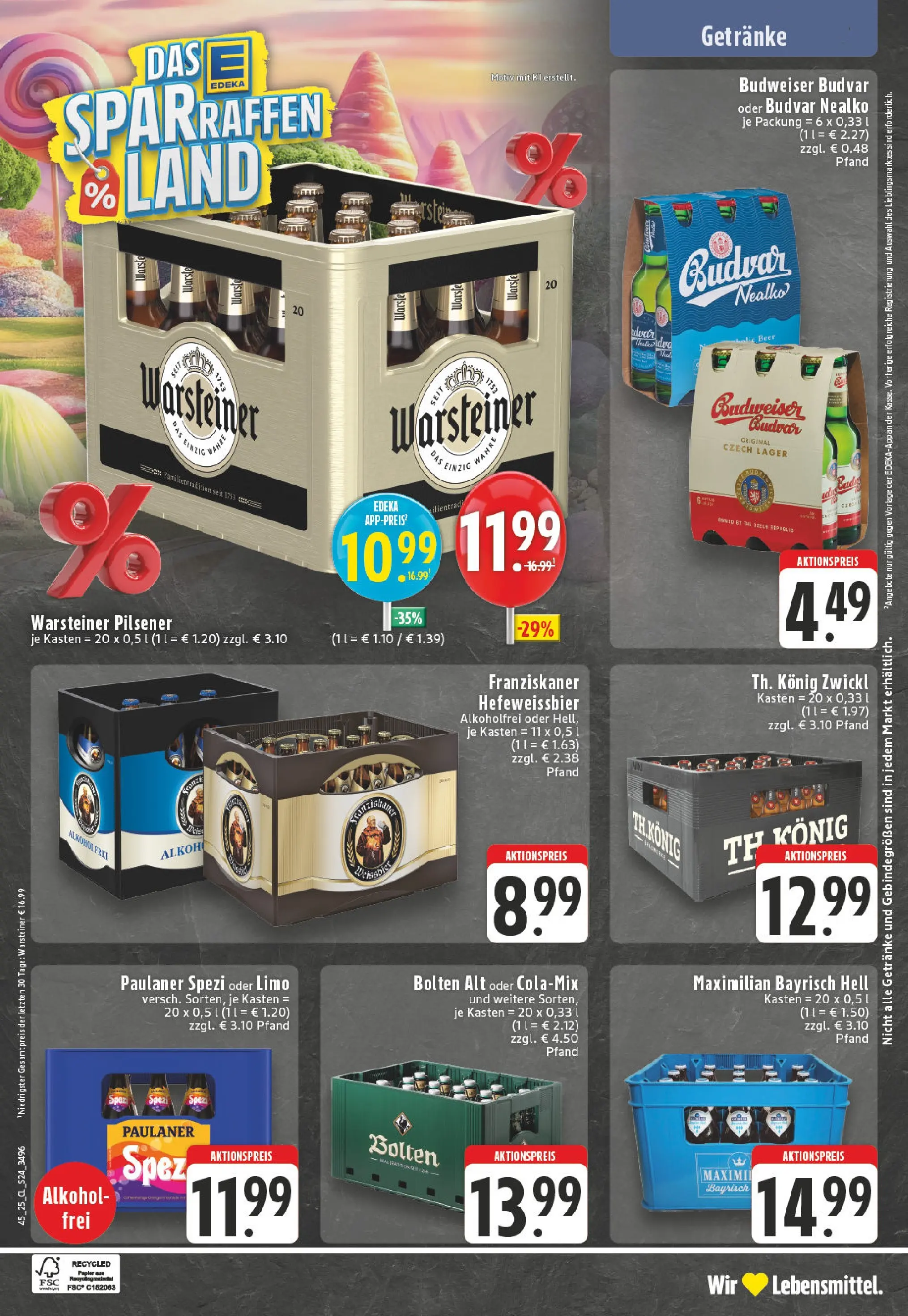 Edeka prospekt Essen	 (ab 03.11.2025) » Angebote Online | Seite: 24 | Produkte: Franziskaner, Warsteiner, Budweiser, Paulaner