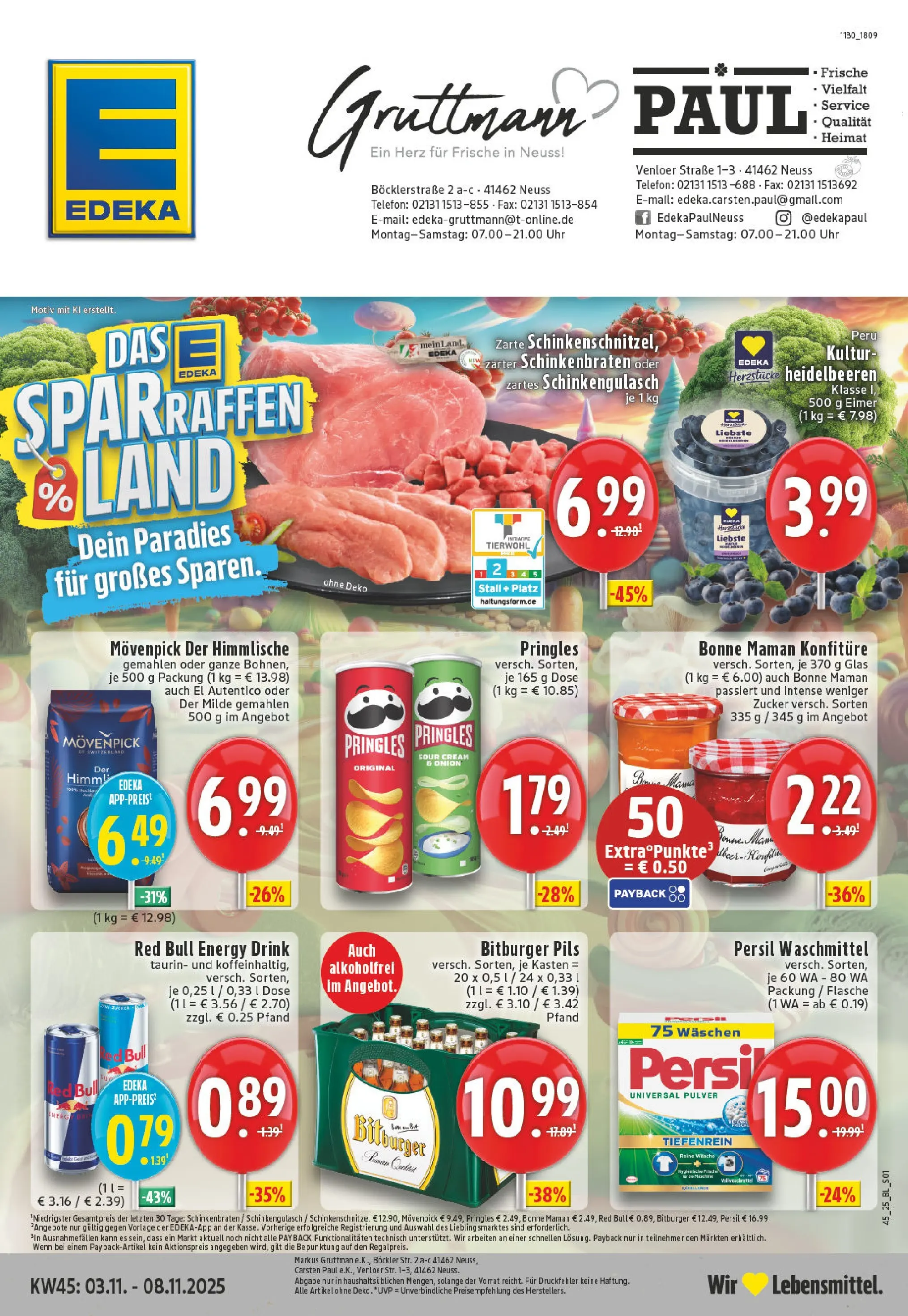 Edeka prospekt Neuss	 (ab 02.11.2025) » Angebote Online | Seite: 1 | Produkte: Heidelbeeren, Zucker, Telefon, Uhr