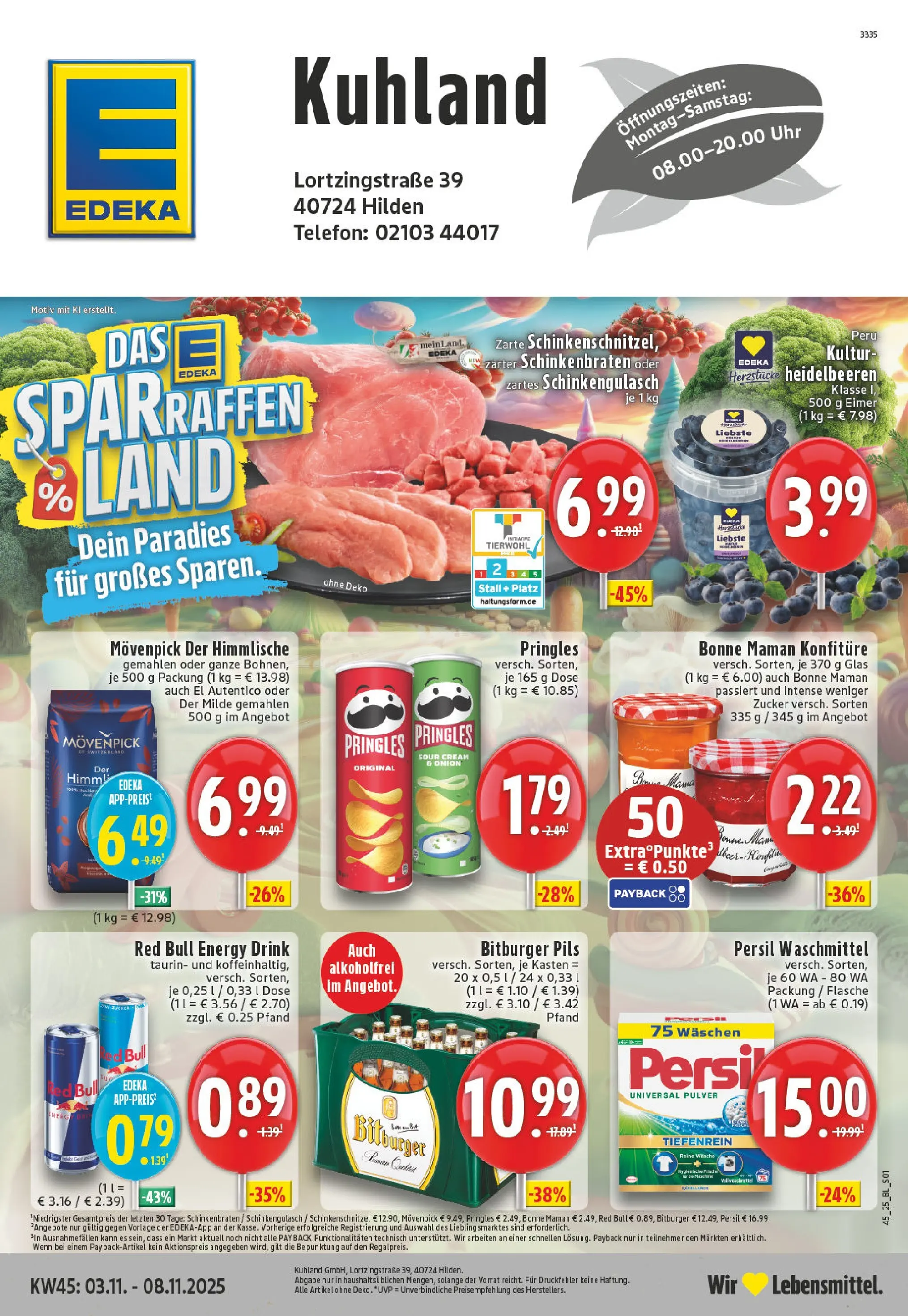 Edeka prospekt Hilden	 (ab 02.11.2025) » Angebote Online | Seite: 1 | Produkte: Zucker, Chips, Bonne maman, Uhr