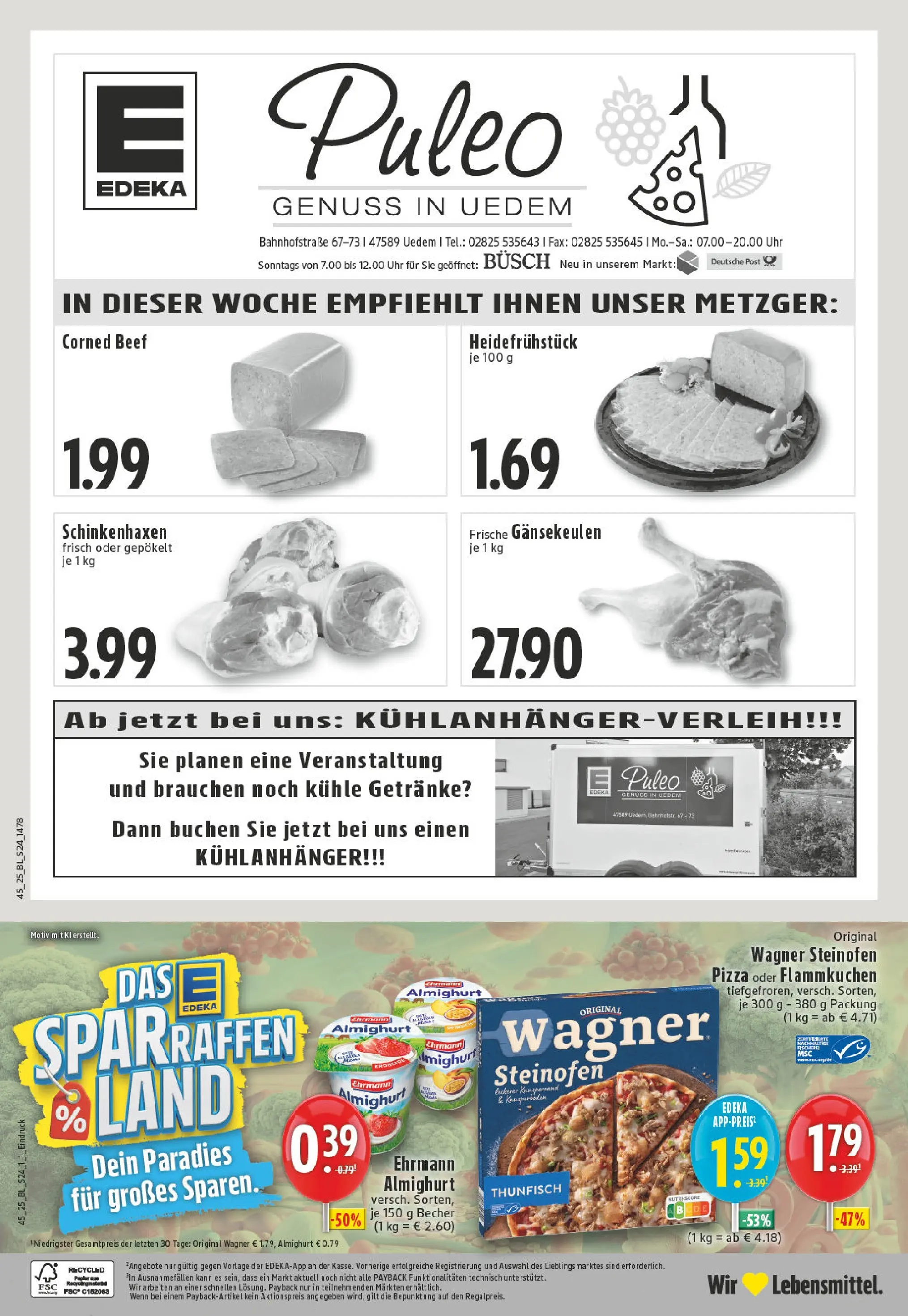 Edeka prospekt Uedem	 (ab 02.11.2025) » Angebote Online | Seite: 24 | Produkte: Ehrmann almighurt, Thunfisch, Pizza, Uhr