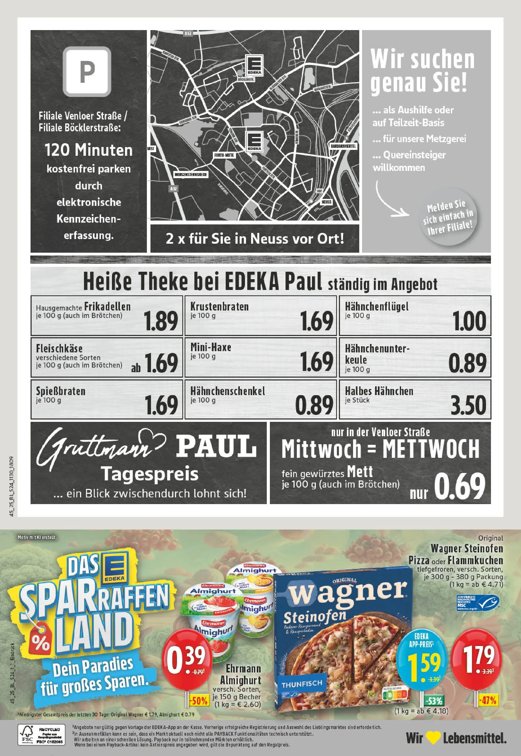 Edeka prospekt Neuss	 (ab 02.11.2025) » Angebote Online | Seite: 24 | Produkte: Hahnchen, Ehrmann almighurt, Theke, Pizza