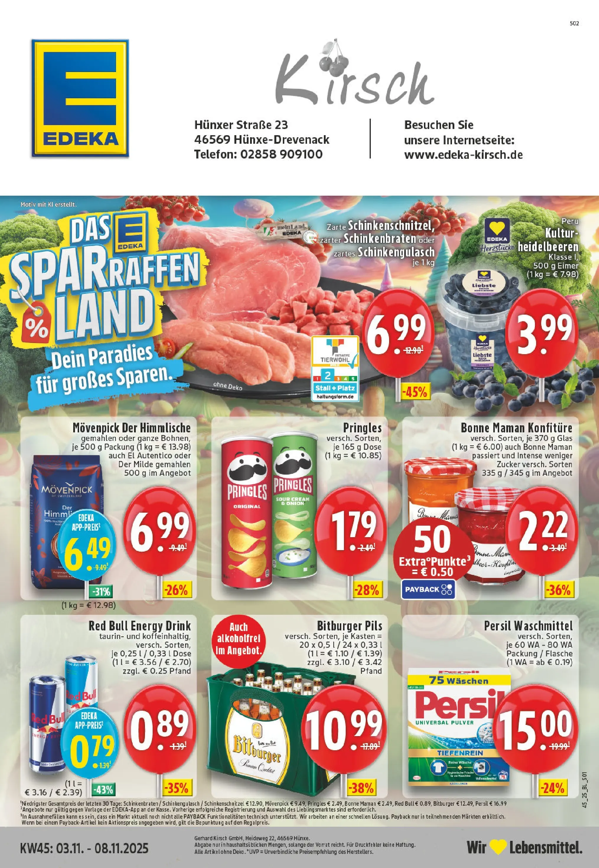 Edeka prospekt Hünxe-Drevenack	 (ab 02.11.2025) » Angebote Online | Seite: 1 | Produkte: Bitburger, Pils, Pringles, Telefon