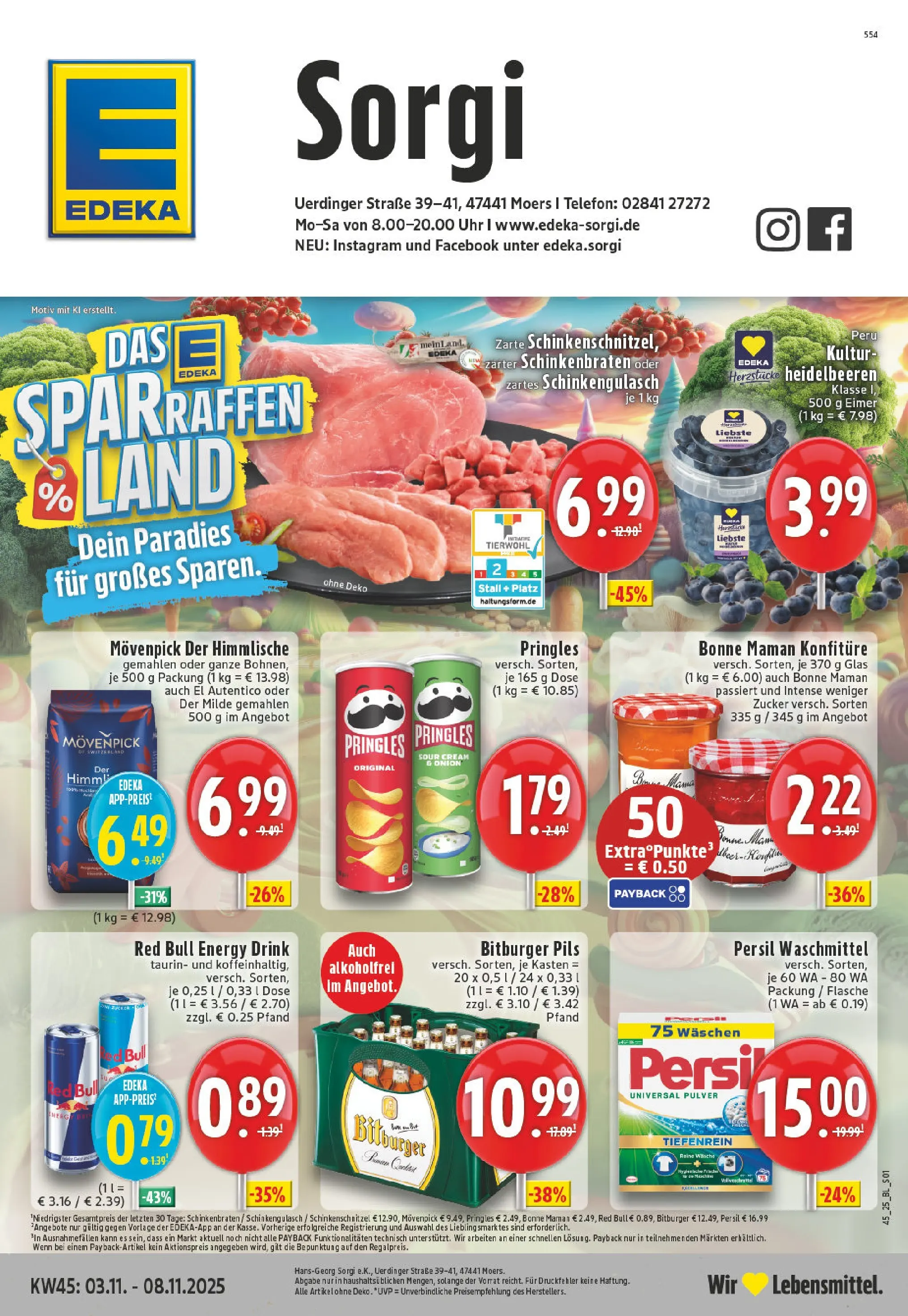 Edeka prospekt Moers	 (ab 02.11.2025) » Angebote Online | Seite: 1 | Produkte: Energy, Pils, Bonne maman, Uhr