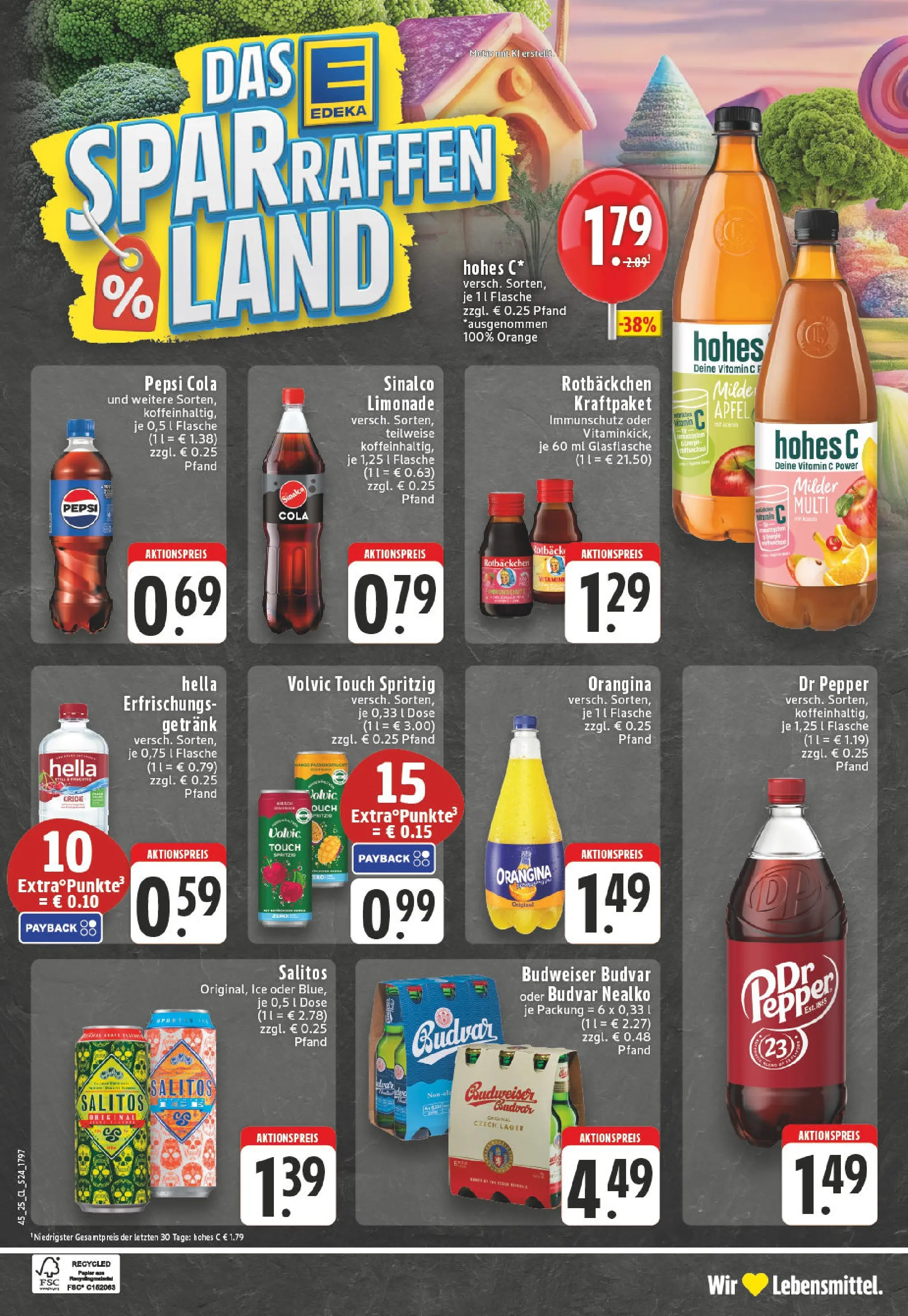 Edeka prospekt Bielefeld	 (ab 02.11.2025) » Angebote Online | Seite: 24 | Produkte: Cola, Volvic touch, Hohes c, Budweiser