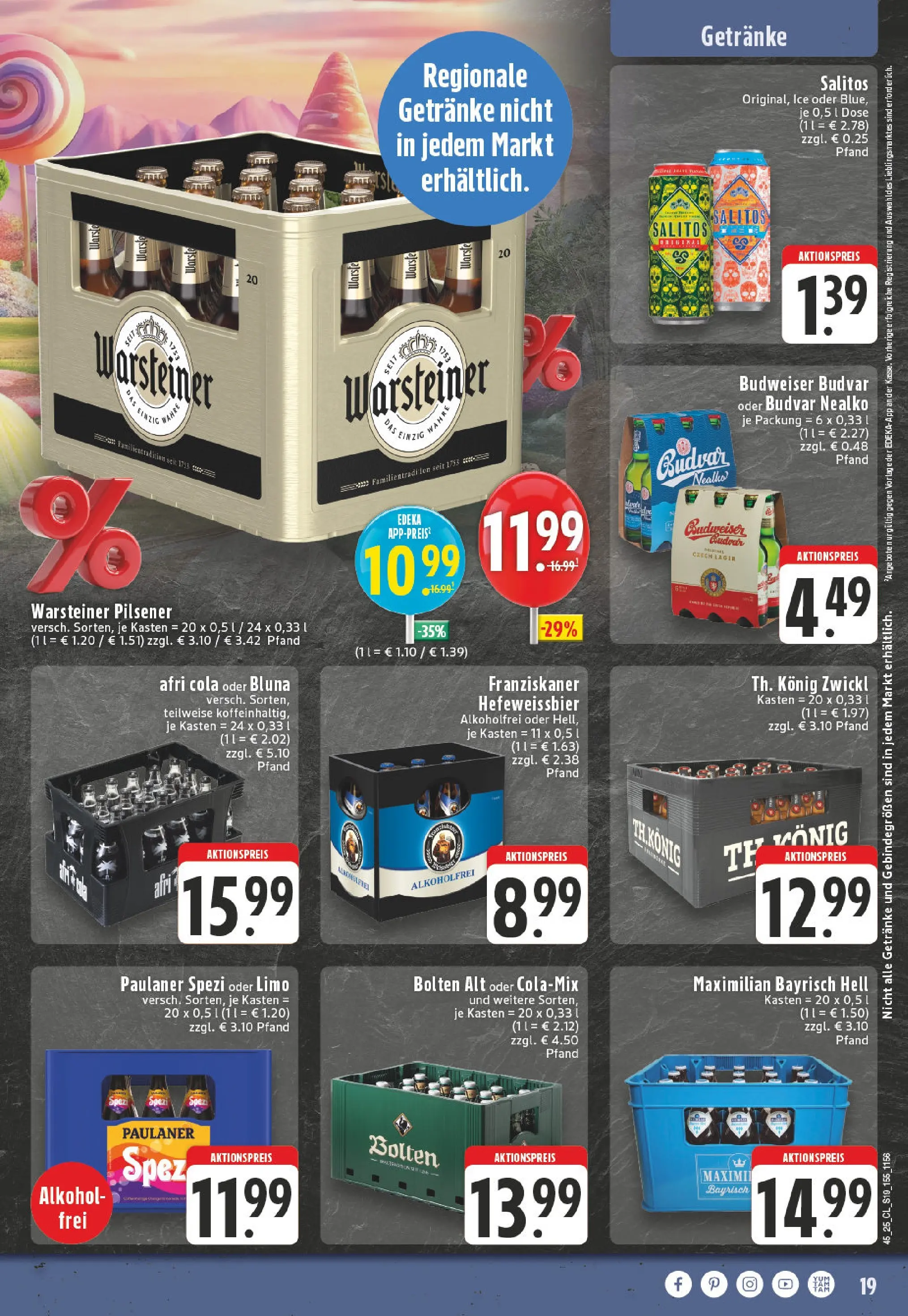 Edeka prospekt Goch	 (ab 02.11.2025) » Angebote Online | Seite: 19 | Produkte: Franziskaner, Cola, Paulaner spezi, Paulaner