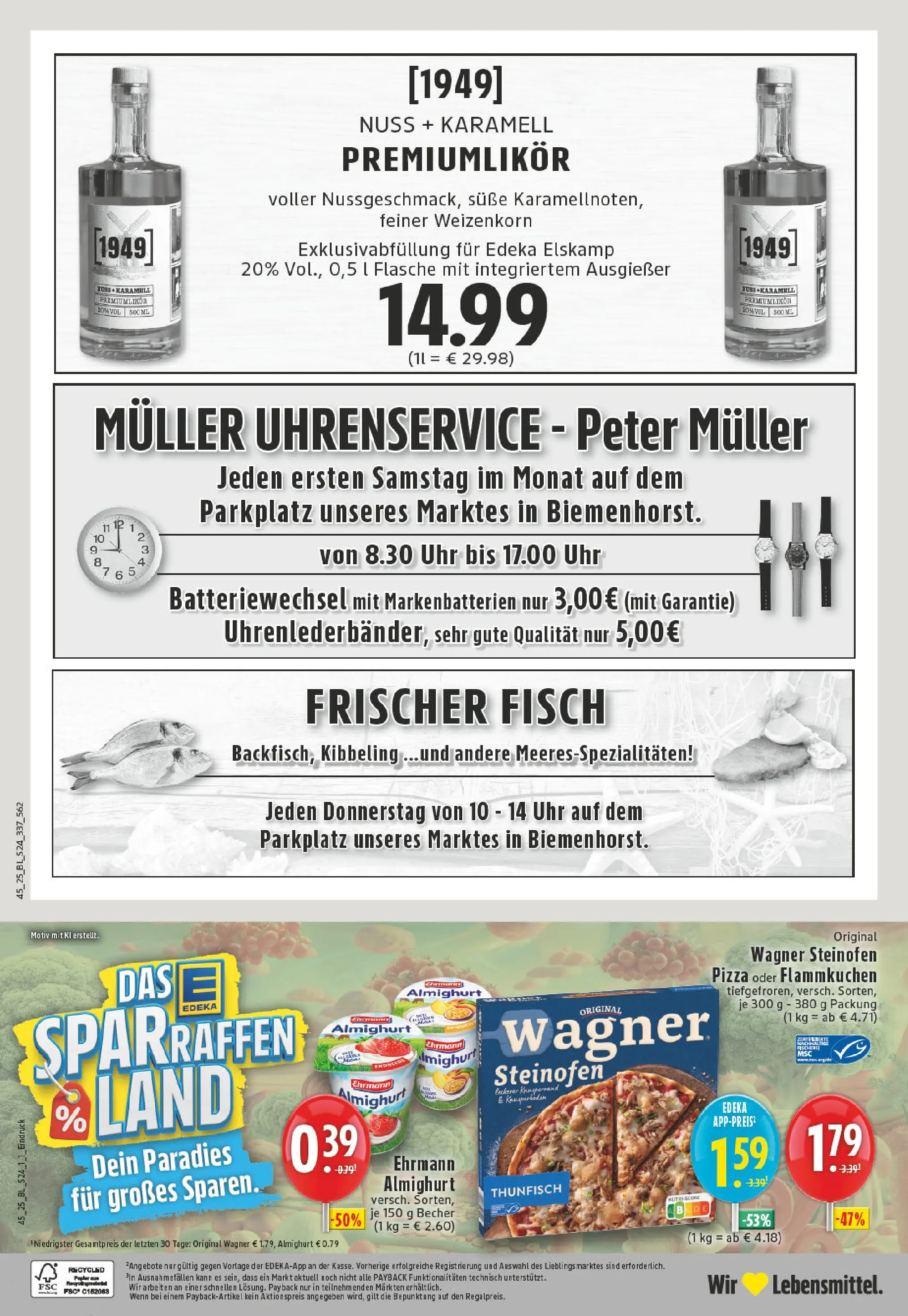 Edeka prospekt Bocholt	 (ab 02.11.2025) » Angebote Online | Seite: 24 | Produkte: Ehrmann almighurt, Thunfisch, Pizza, Uhr