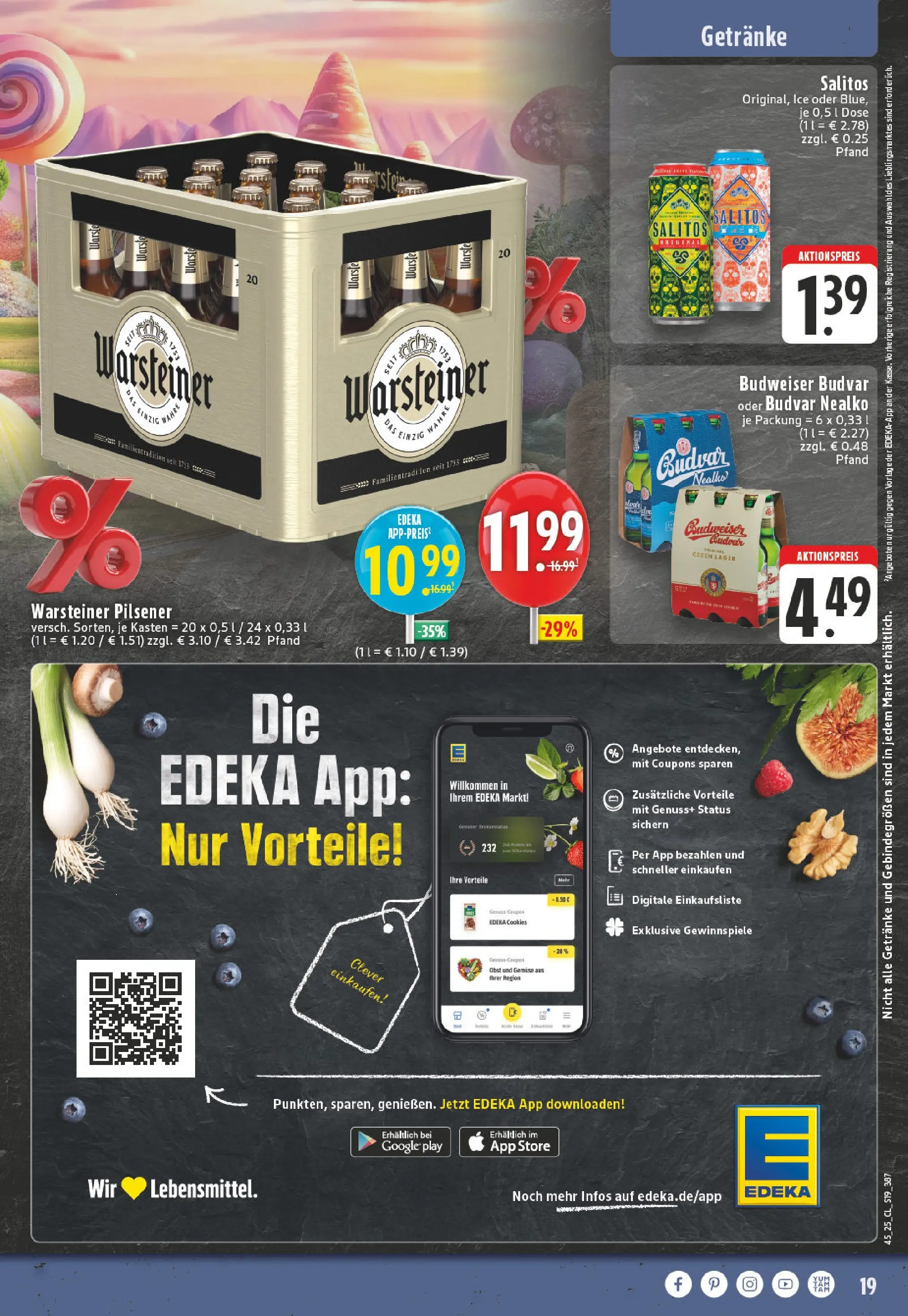 Edeka prospekt Bedburg Hau	 (ab 02.11.2025) » Angebote Online | Seite: 19 | Produkte: Gemüse, Obst, Warsteiner, Budweiser