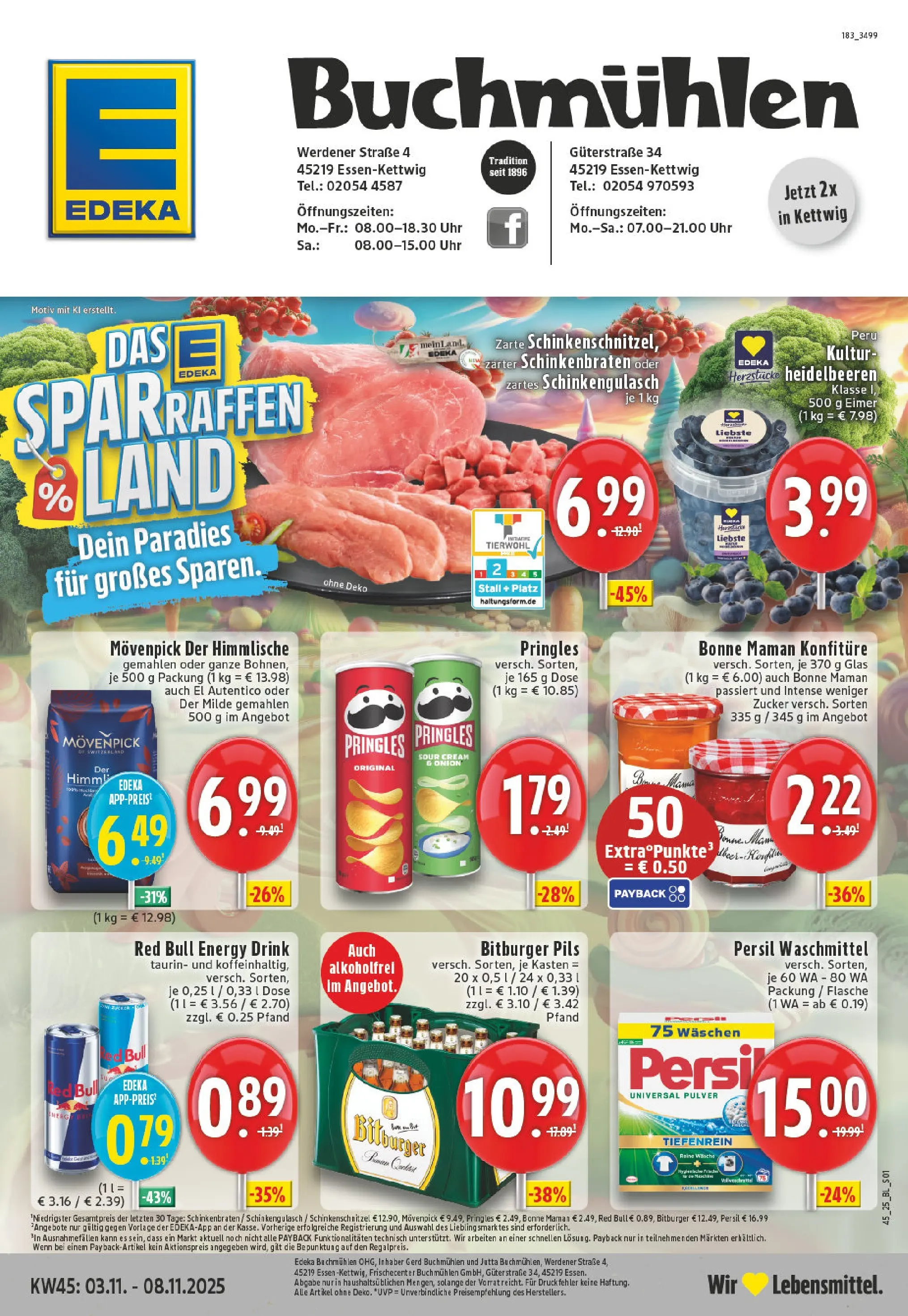 Edeka prospekt Essen	 (ab 03.11.2025) » Angebote Online | Seite: 1 | Produkte: Red bull, Pils, Chips, Persil
