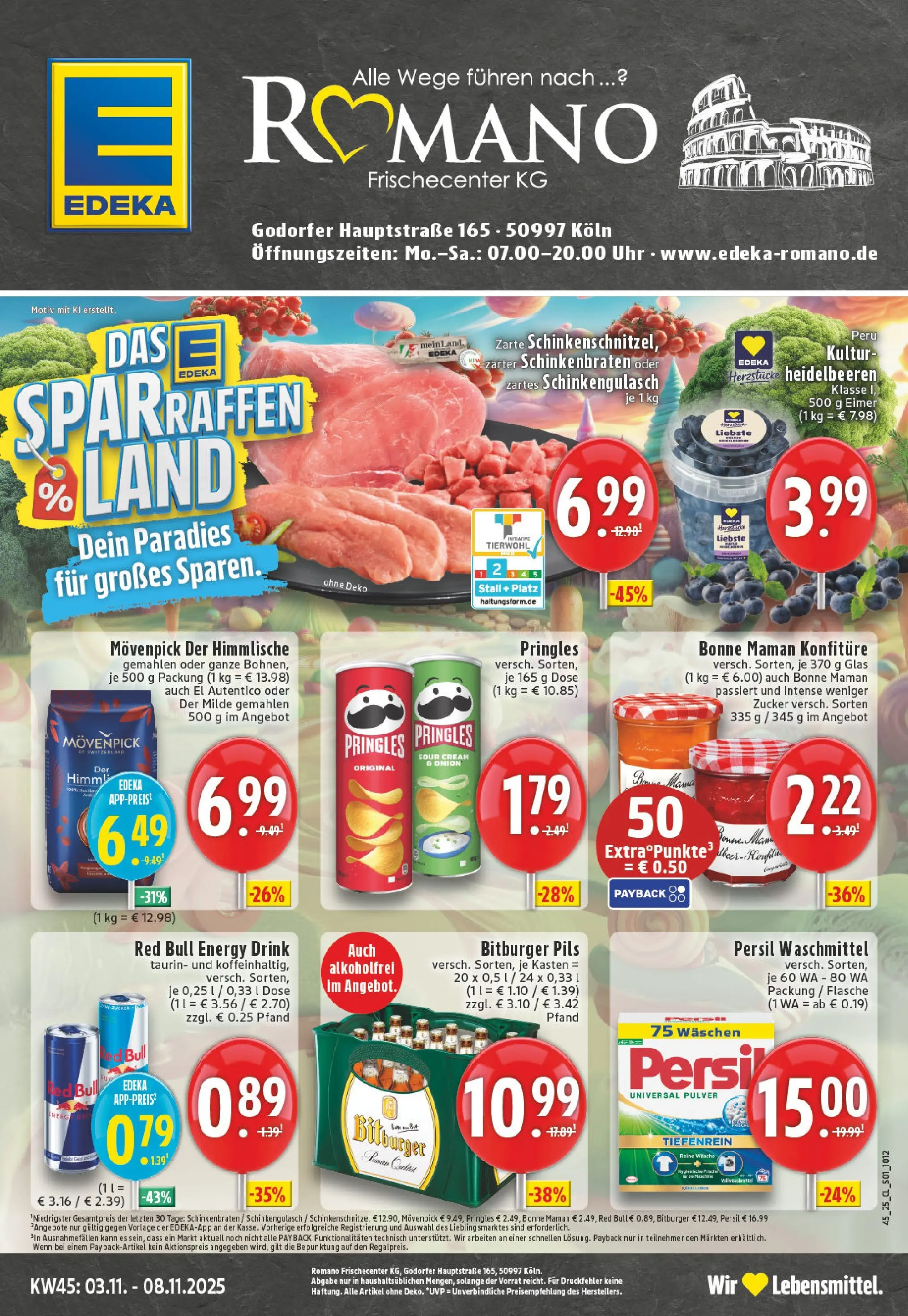 Edeka prospekt Köln-Godorf	 (ab 02.11.2025) » Angebote Online | Seite: 1 | Produkte: Bitburger, Red bull, Pils, Waschmittel