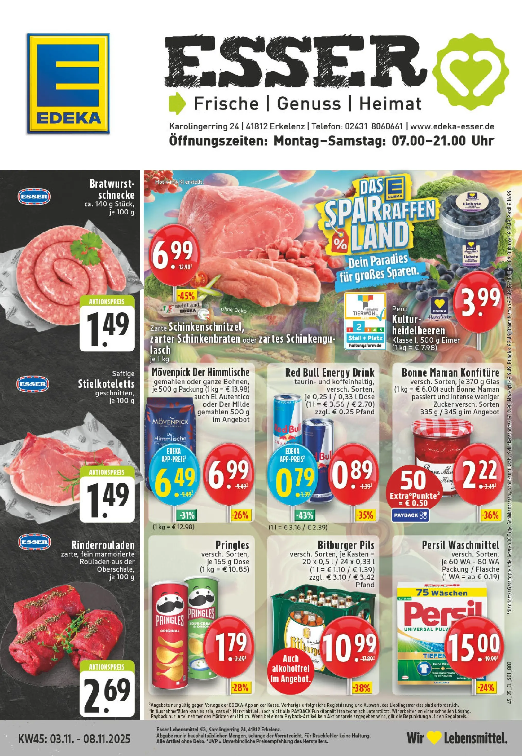 Edeka prospekt Erkelenz	 (ab 02.11.2025) » Angebote Online | Seite: 1 | Produkte: Pils, Bratwurst, Zucker, Persil