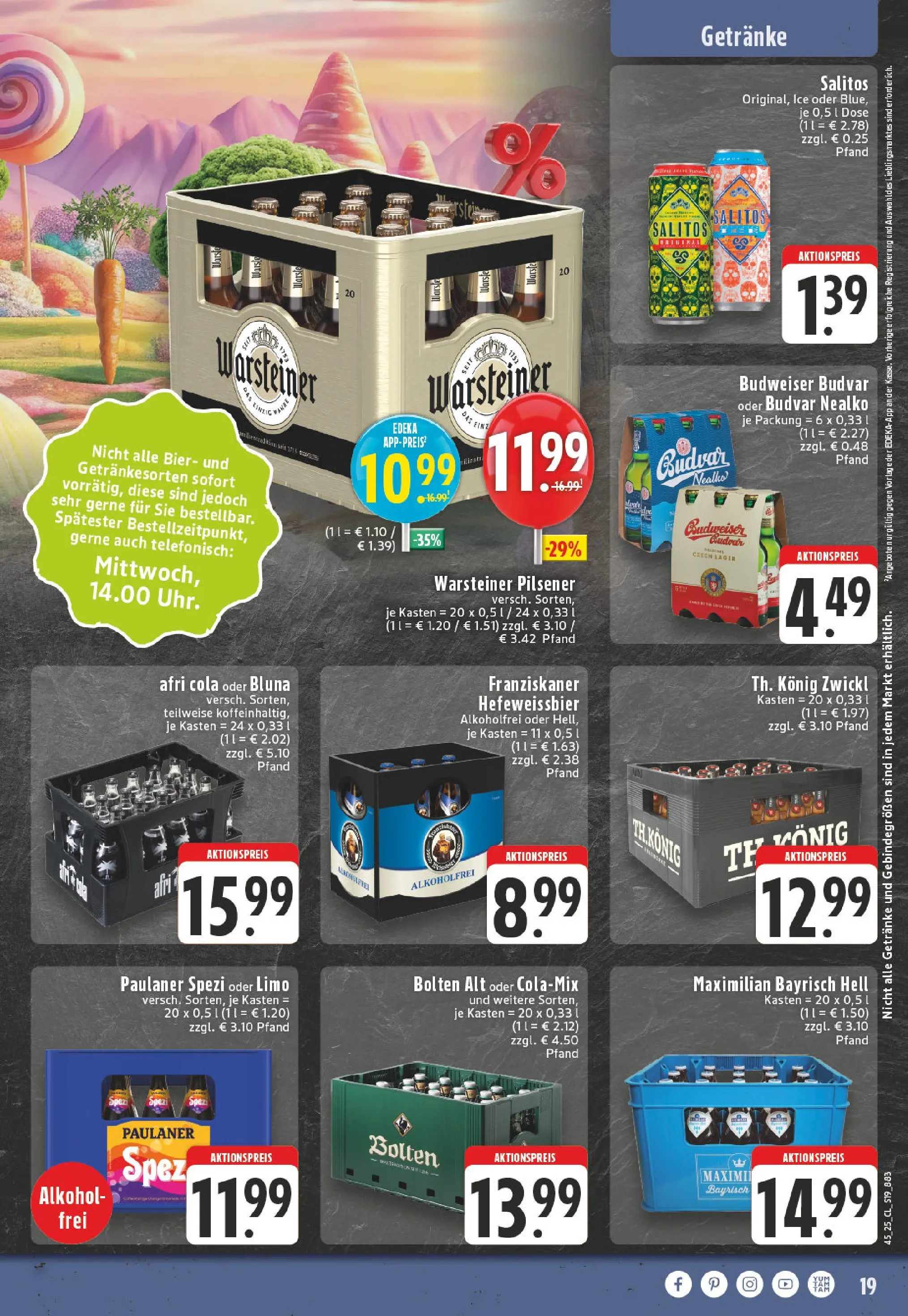 Edeka prospekt Erkelenz	 (ab 02.11.2025) » Angebote Online | Seite: 19 | Produkte: Bier, Paulaner spezi, Warsteiner, Paulaner