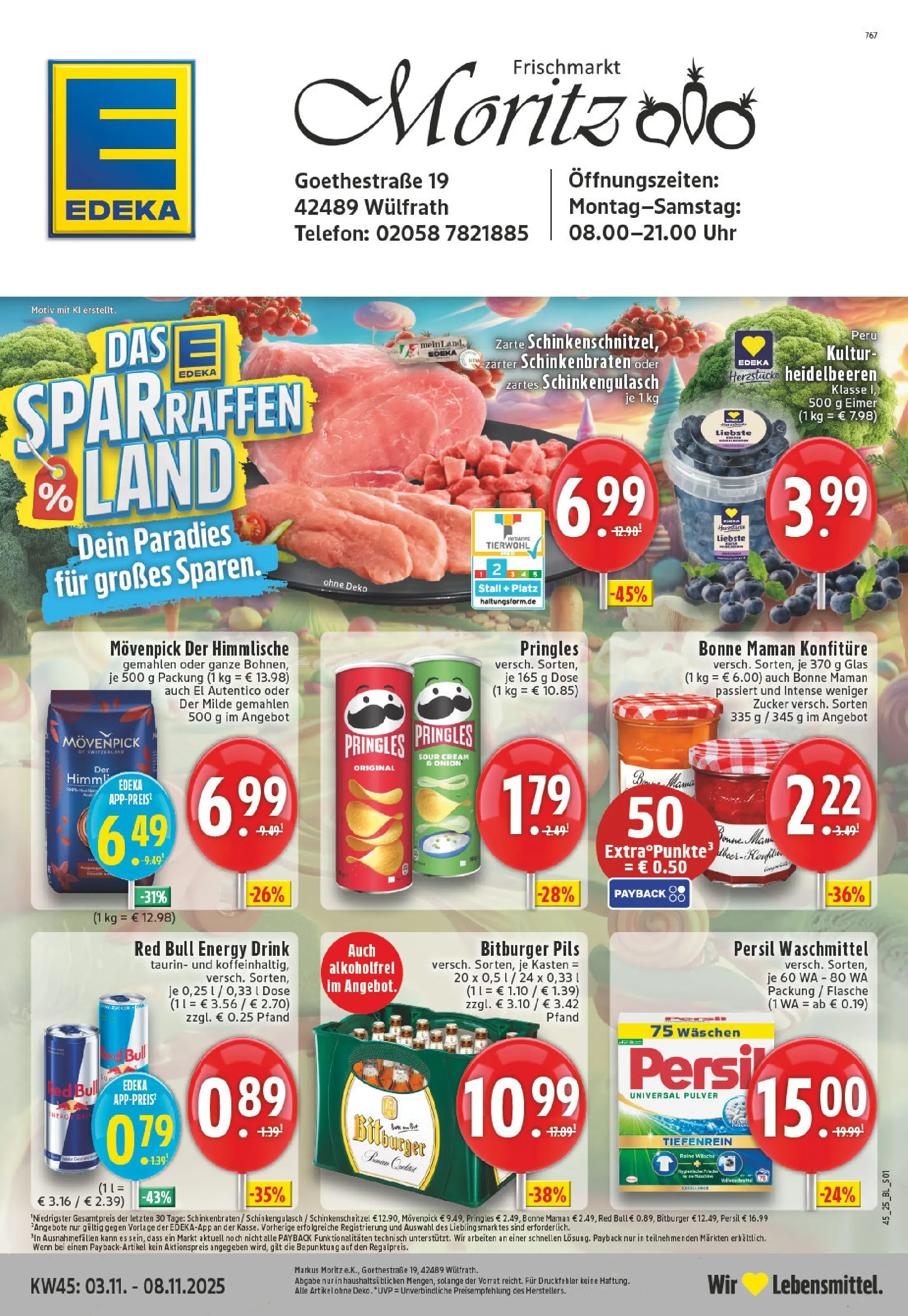 Edeka prospekt Wülfrath	 (ab 02.11.2025) » Angebote Online | Seite: 1 | Produkte: Chips, Bonne maman, Uhr, Persil