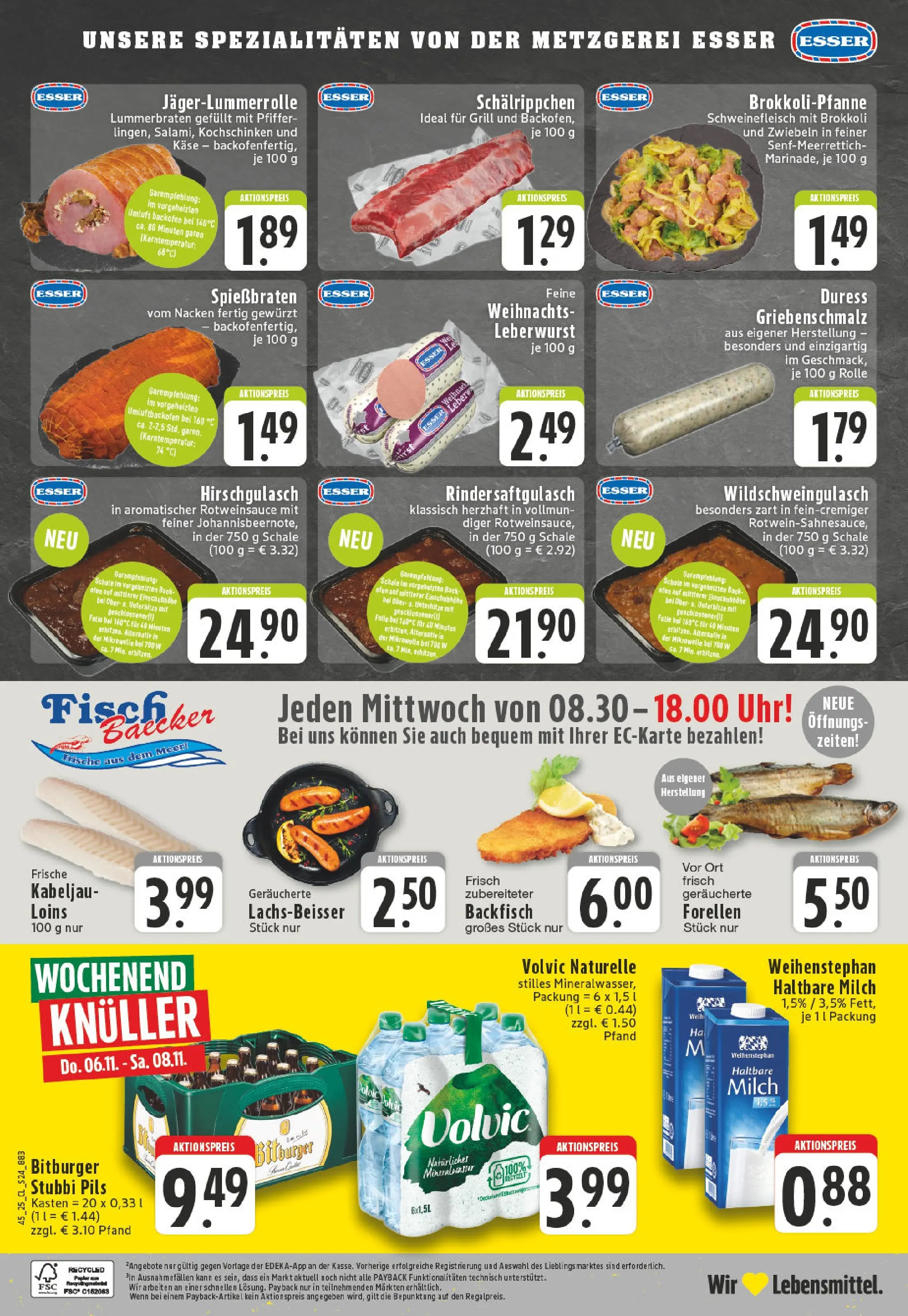 Edeka prospekt Erkelenz	 (ab 02.11.2025) » Angebote Online | Seite: 24 | Produkte: Bitburger, Mikrowelle, Bett, Volvic