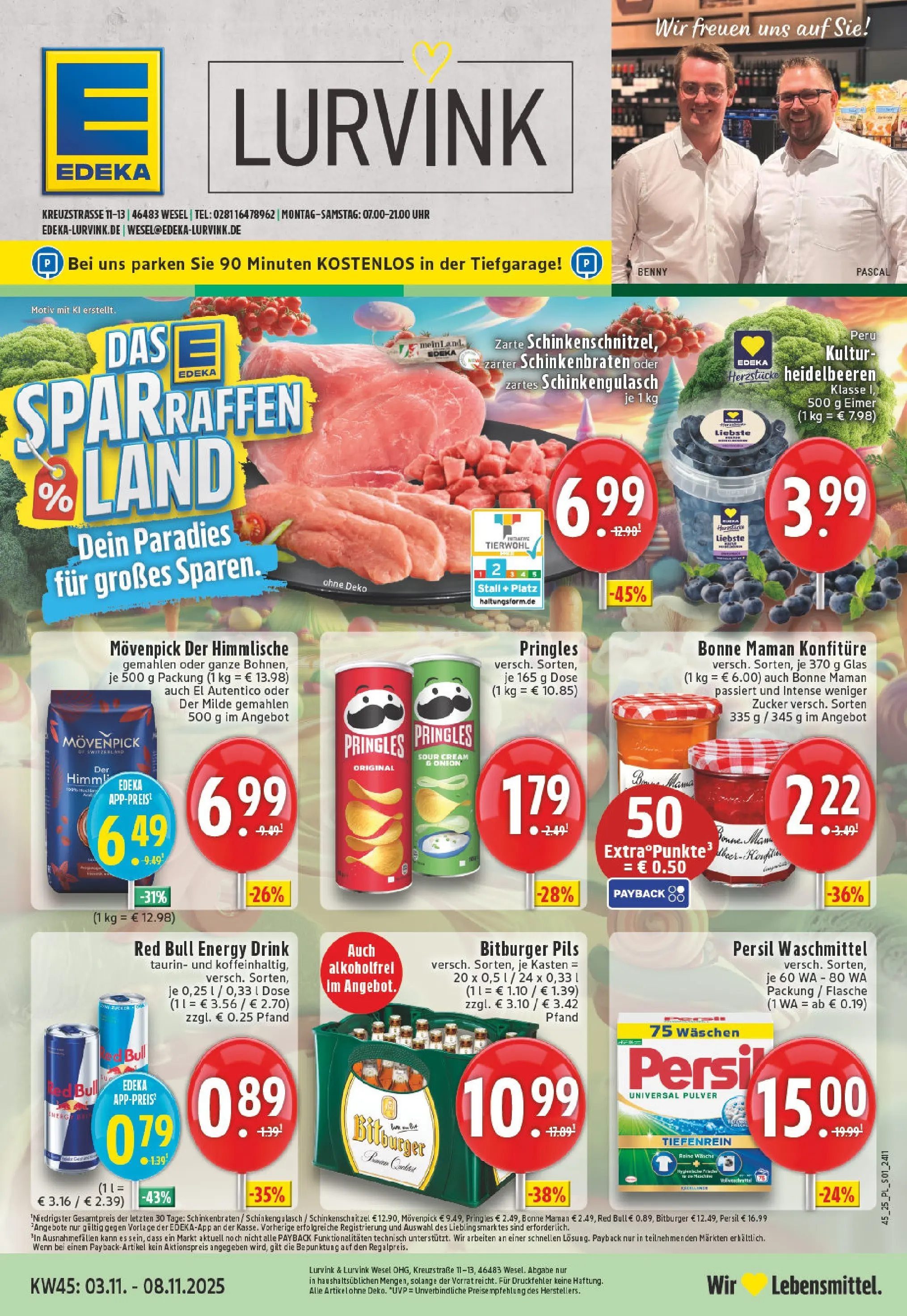 Edeka prospekt Wesel	 (ab 02.11.2025) » Angebote Online | Seite: 1 | Produkte: Bitburger, Waschmittel, Uhr, Persil