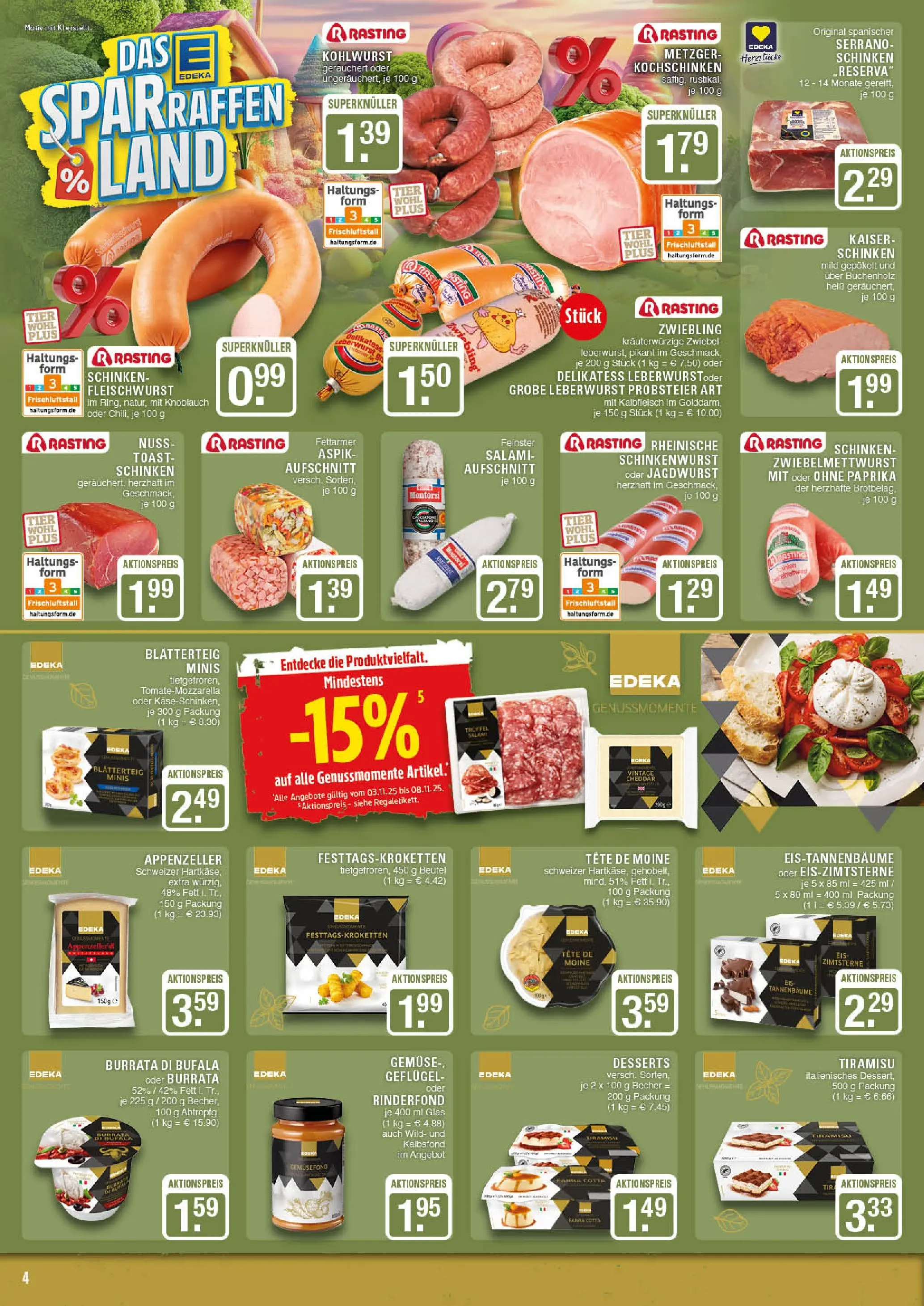 Edeka prospekt Marl	 (ab 02.11.2025) » Angebote Online | Seite: 4 | Produkte: Käse, Toast, Burrata, Schinken