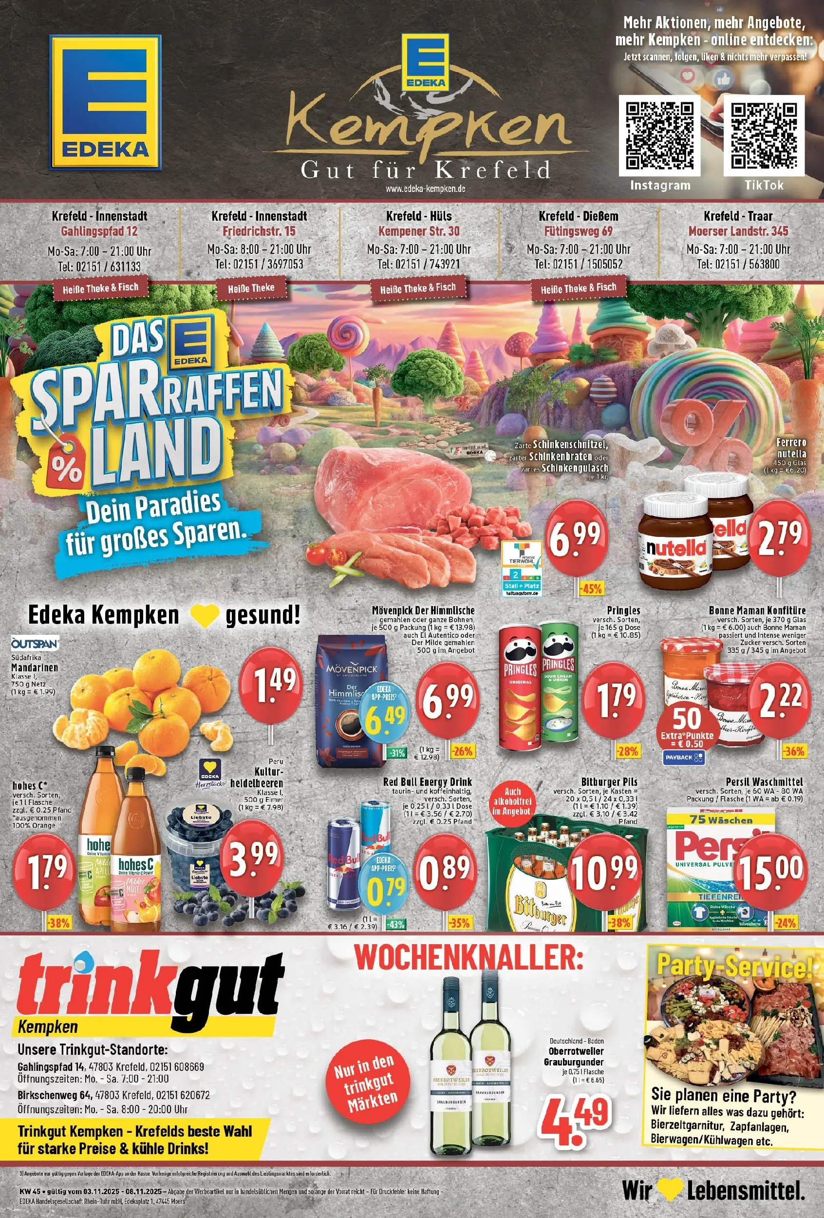Edeka prospekt Krefeld	 (ab 02.11.2025) » Angebote Online | Seite: 1 | Produkte: Red bull, Theke, Pringles, Bonne maman
