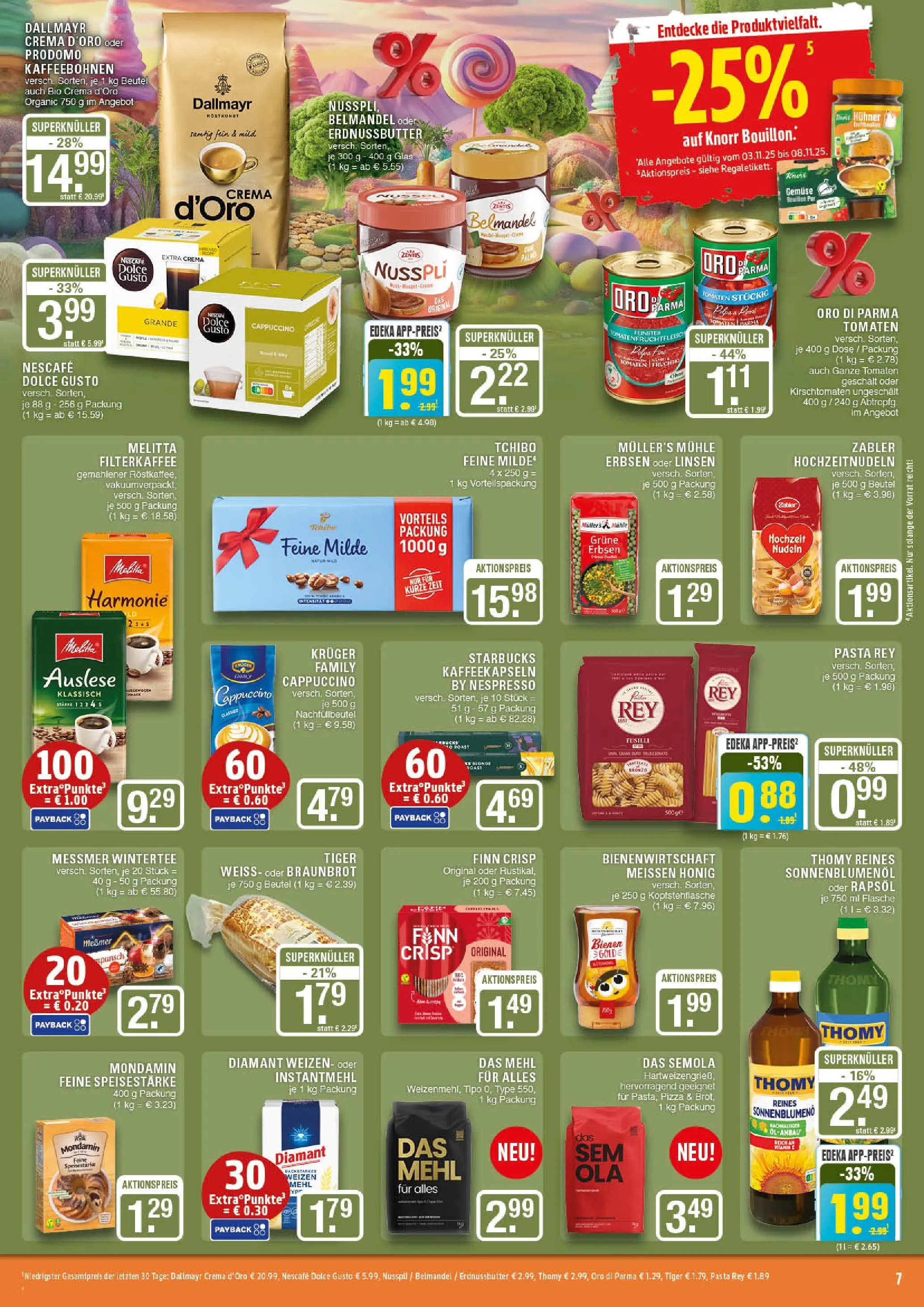 Edeka prospekt Marl	 (ab 02.11.2025) » Angebote Online | Seite: 7 | Produkte: Sonnenblumenol, Starbucks, Erbsen, Dolce gusto