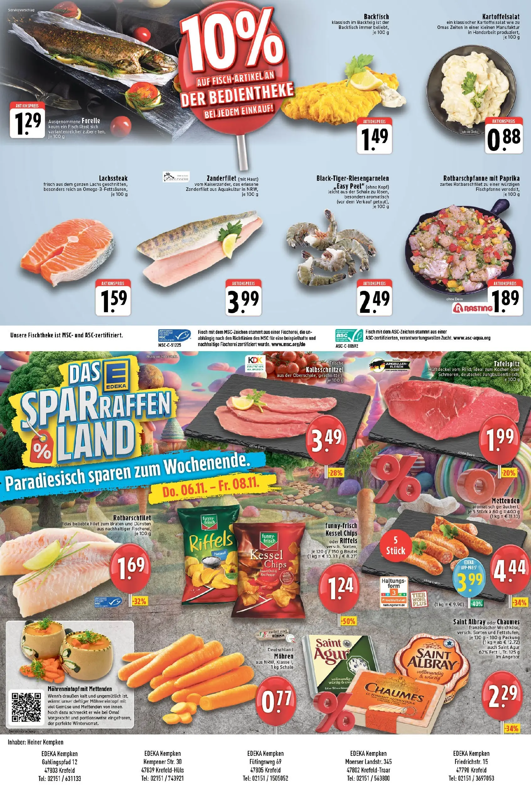 Edeka prospekt Krefeld	 (ab 02.11.2025) » Angebote Online | Seite: 8 | Produkte: Mohren, Lachs, Gemüse, Chips