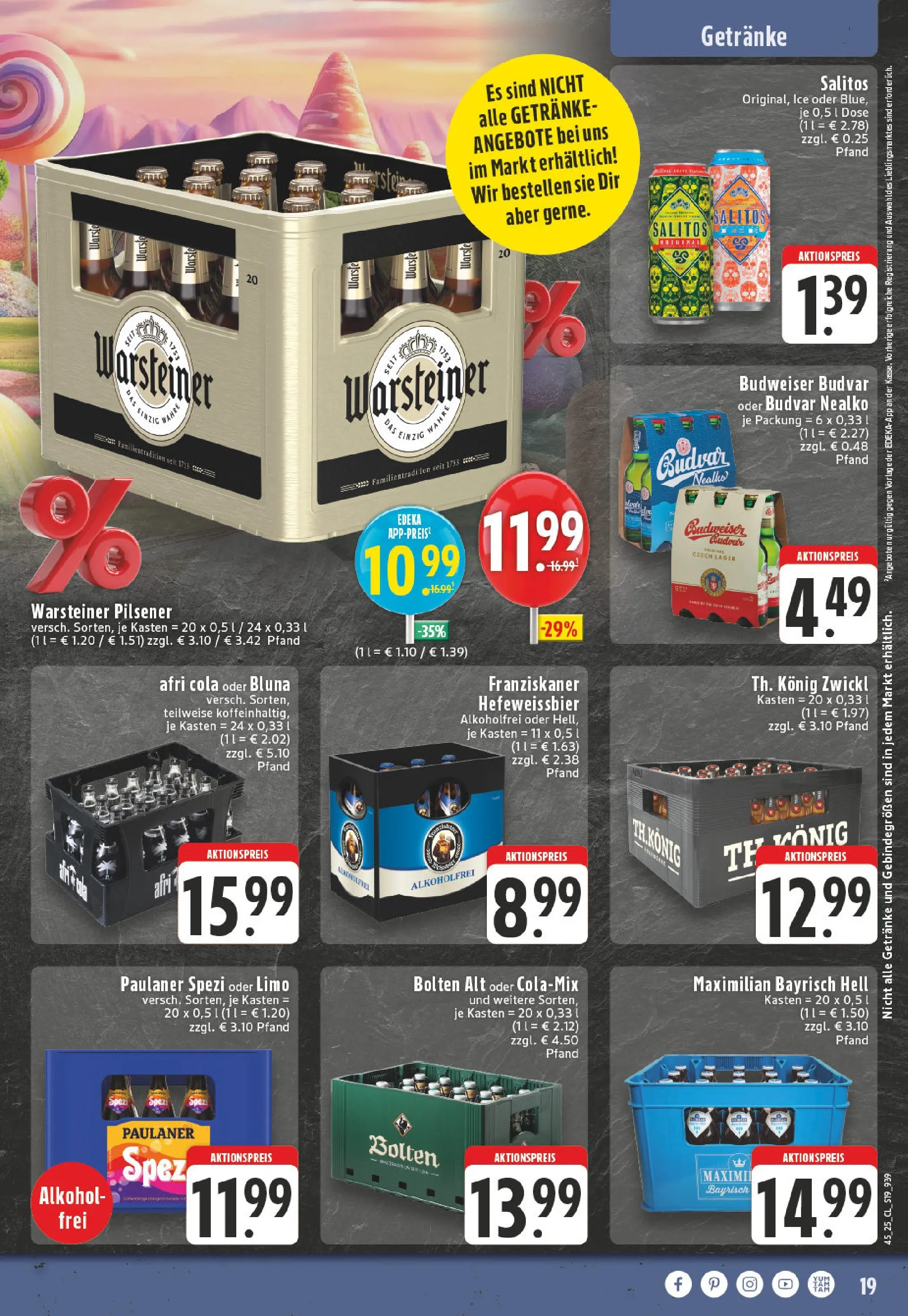 Edeka prospekt Iserlohn	 (ab 02.11.2025) » Angebote Online | Seite: 19 | Produkte: Cola, Paulaner spezi, Warsteiner, Paulaner