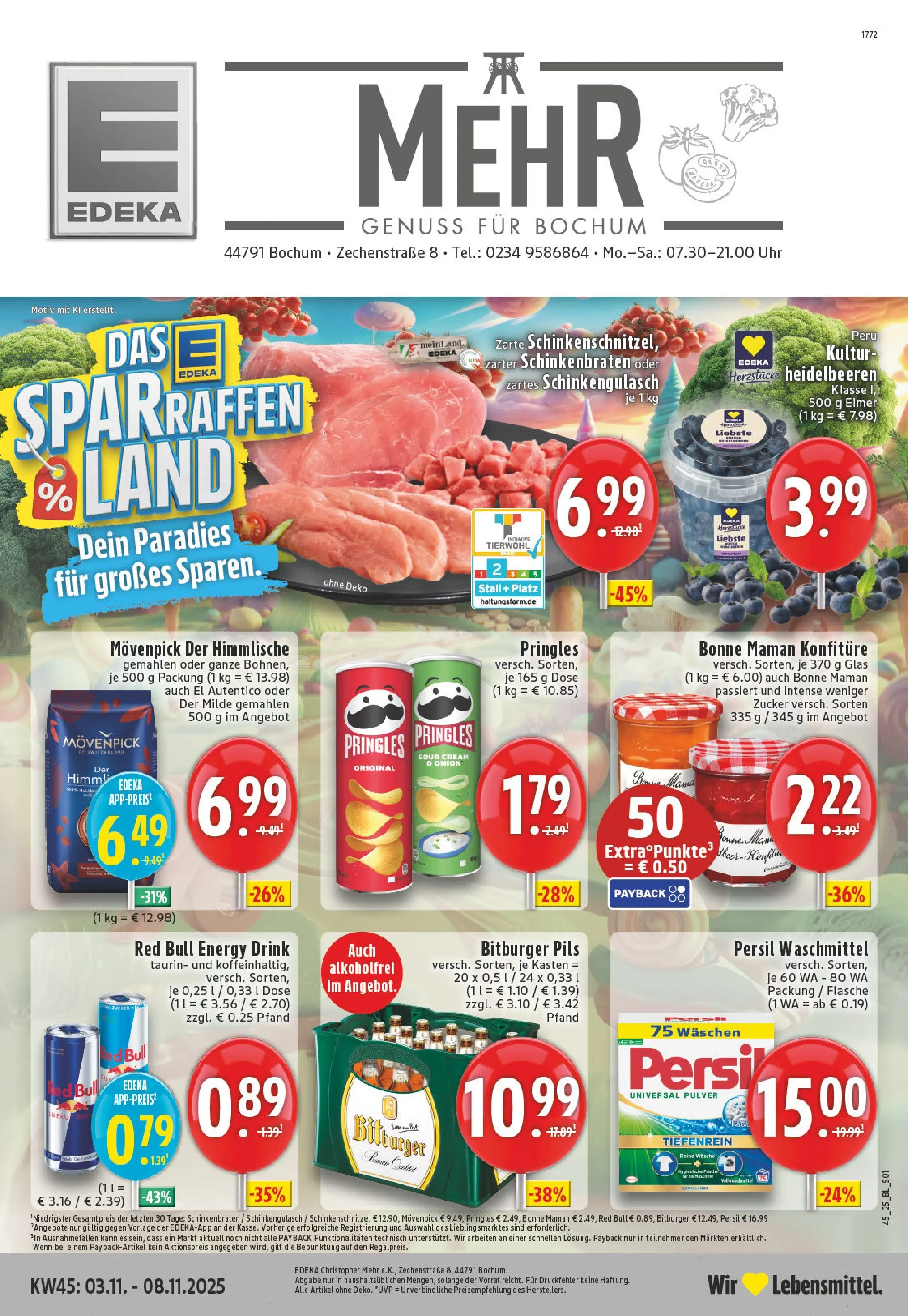 Edeka prospekt Bochum	 (ab 02.11.2025) » Angebote Online | Seite: 1 | Produkte: Energy, Waschmittel, Pringles, Chips