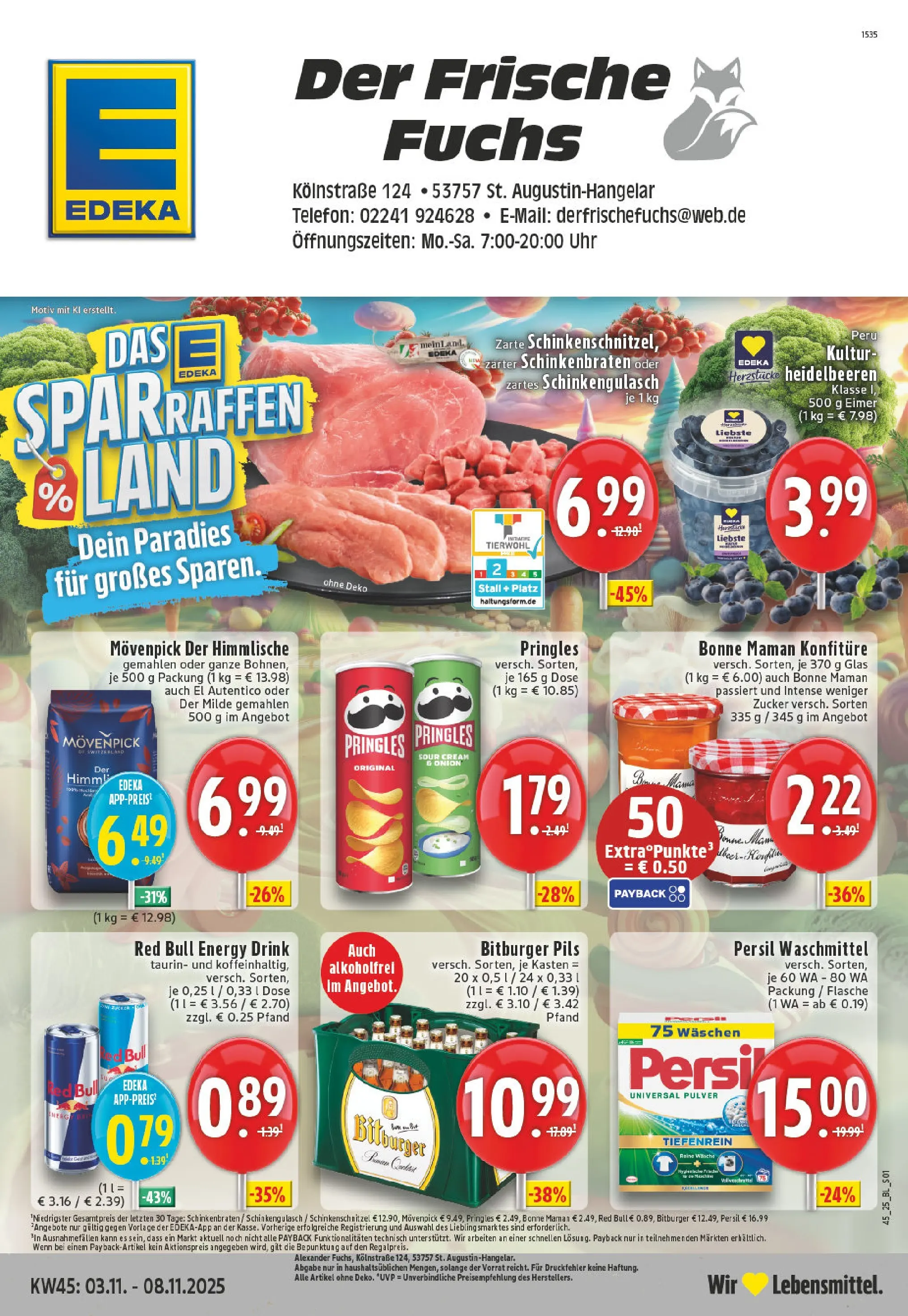 Edeka prospekt Sank Augustin	 (ab 02.11.2025) » Angebote Online | Seite: 1 | Produkte: Red bull, Pils, Waschmittel, Persil