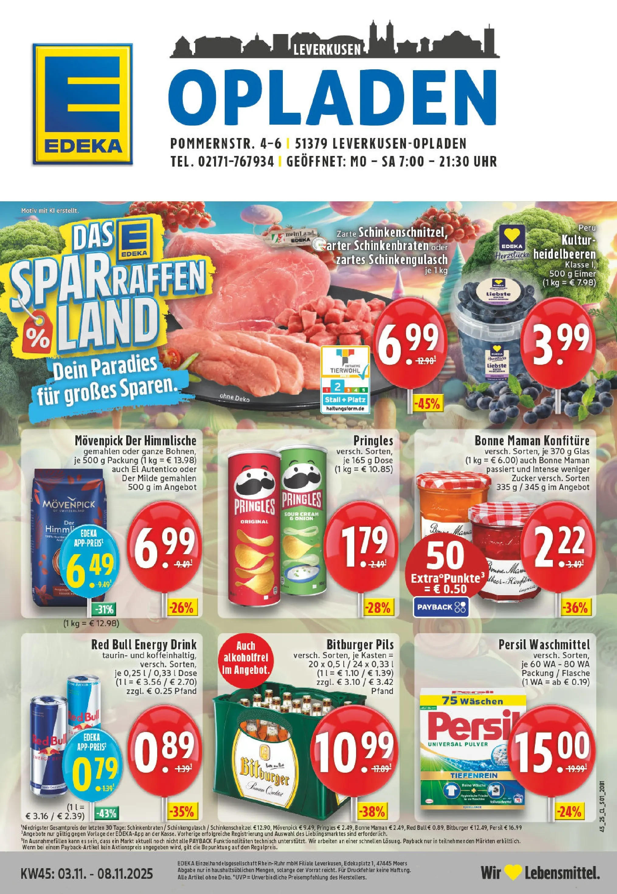 Edeka prospekt Leverkusen	 (ab 02.11.2025) » Angebote Online | Seite: 1 | Produkte: Bitburger, Zucker, Uhr, Persil