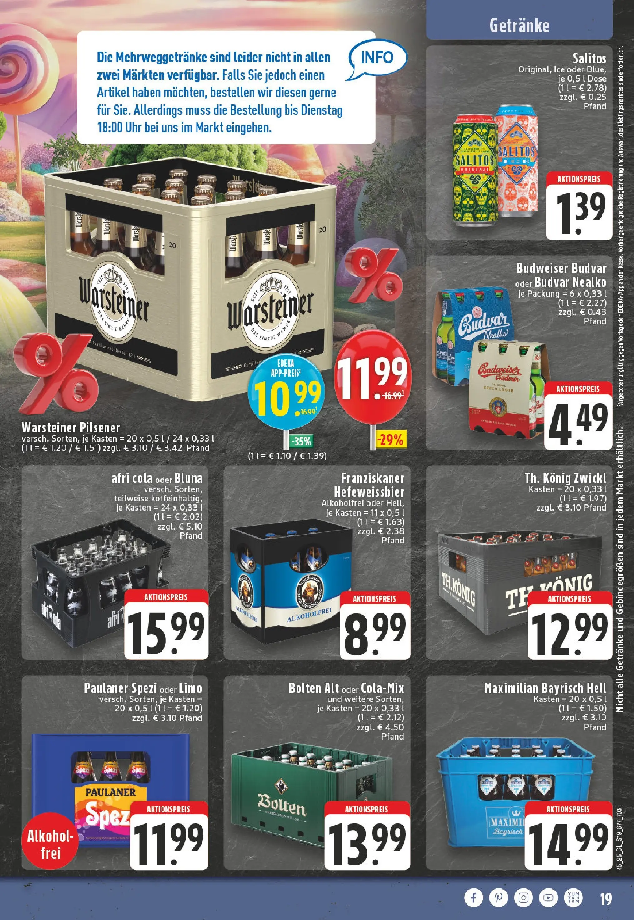 Edeka prospekt Ascheberg-Herbern	 (ab 02.11.2025) » Angebote Online | Seite: 19 | Produkte: Franziskaner, Cola, Budweiser, Paulaner