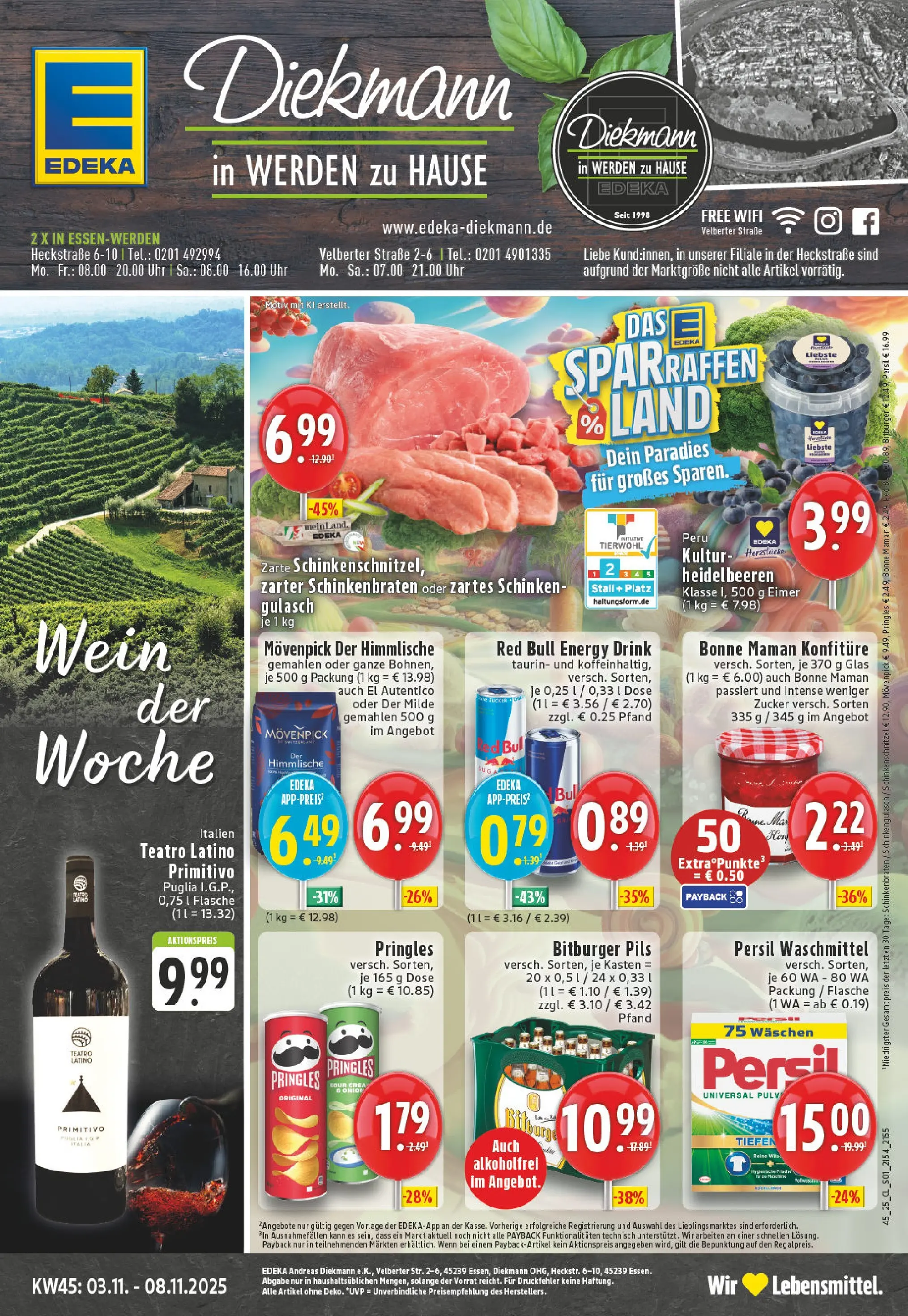 Edeka prospekt Essen-Werden	 (ab 02.11.2025) » Angebote Online | Seite: 1 | Produkte: Energy, Waschmittel, Zucker, Schinken