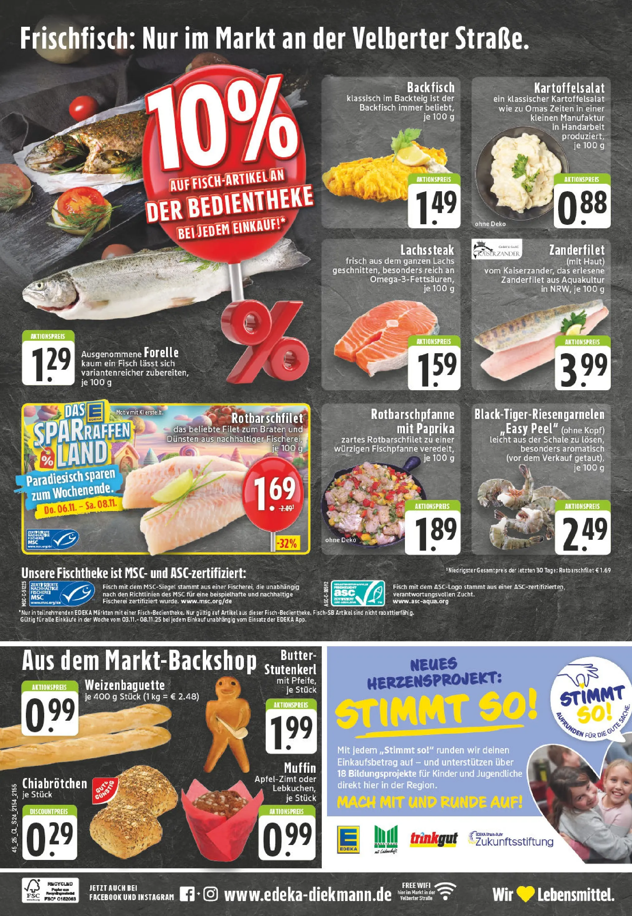Edeka prospekt Essen-Werden	 (ab 02.11.2025) » Angebote Online | Seite: 24 | Produkte: Butter, Baguette, Lachs, Paprika