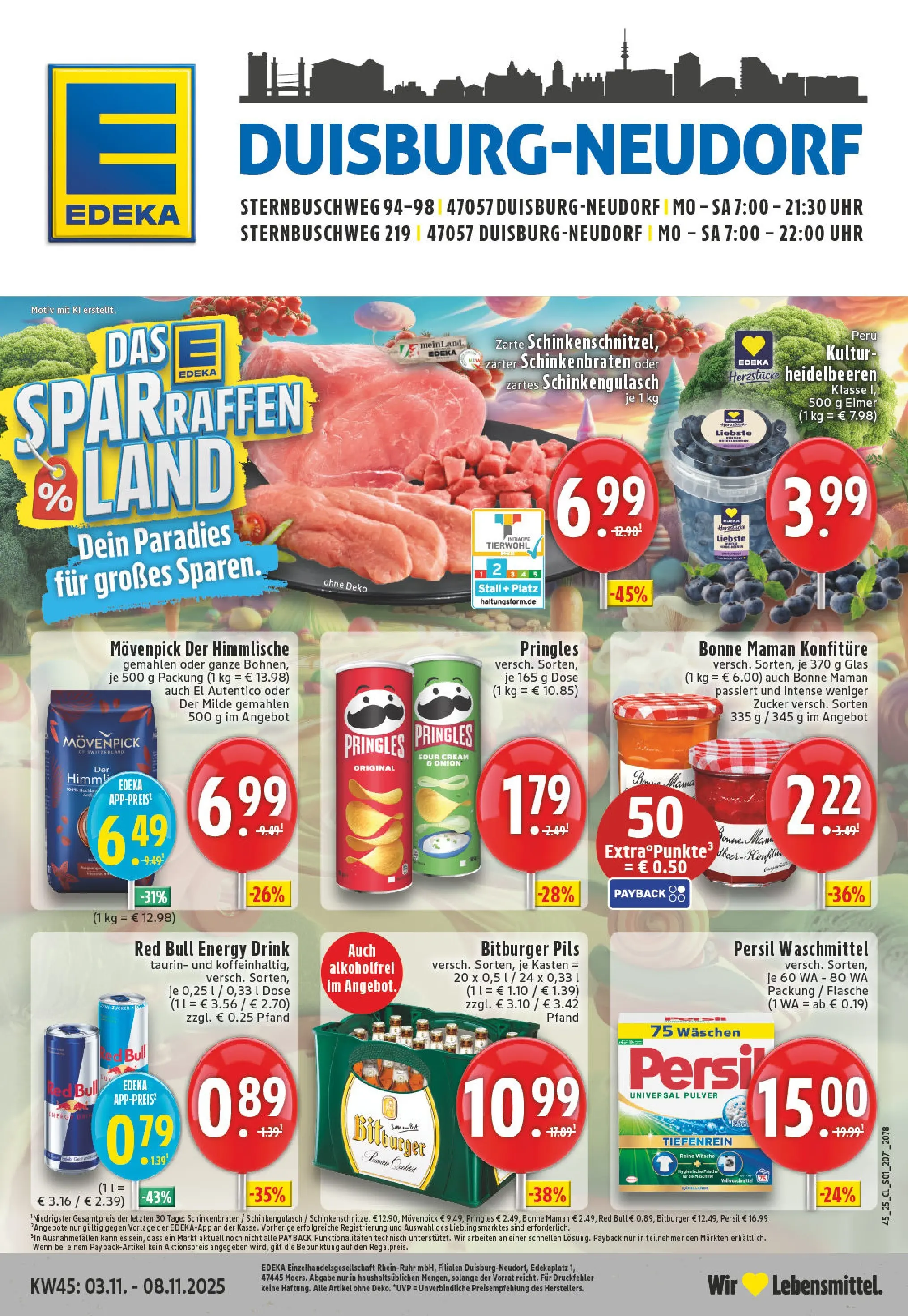Edeka prospekt Duisburg	 (ab 02.11.2025) » Angebote Online | Seite: 1 | Produkte: Energy, Heidelbeeren, Waschmittel, Persil