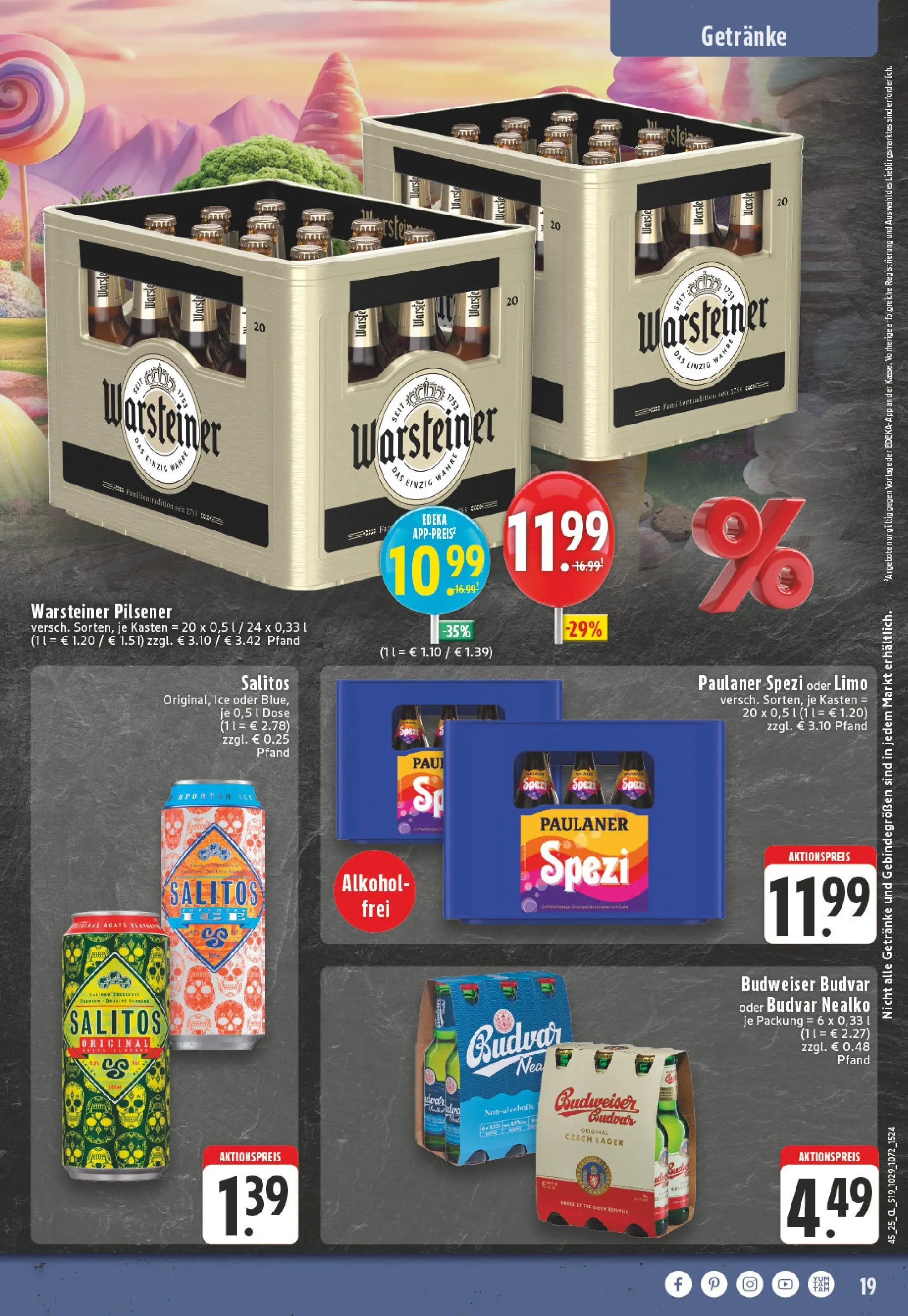 Edeka prospekt Kempen	 (ab 02.11.2025) » Angebote Online | Seite: 19 | Produkte: Paulaner spezi, Tequila, Warsteiner, Paulaner