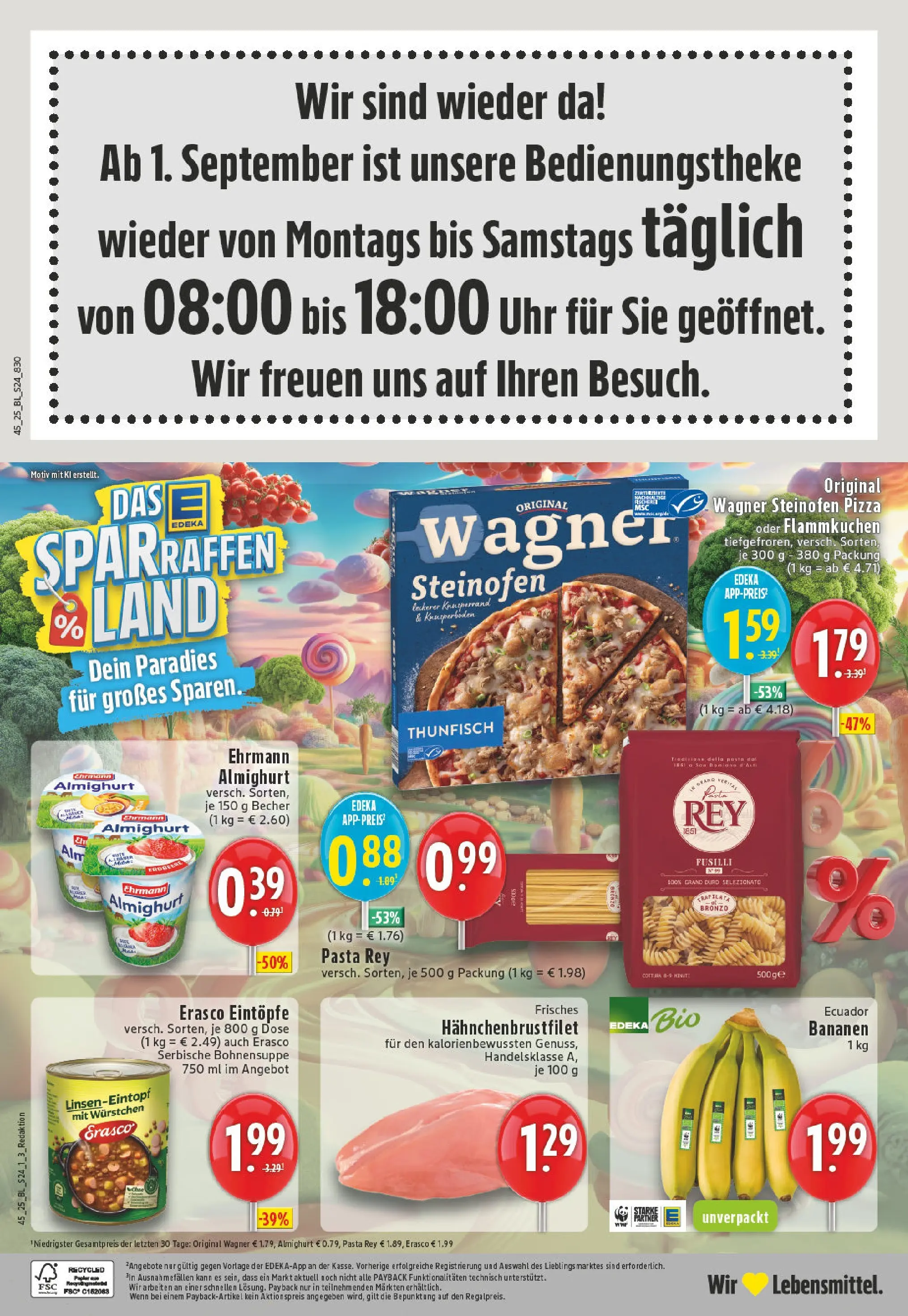Edeka prospekt Köln	 (ab 03.11.2025) » Angebote Online | Seite: 24 | Produkte: Ehrmann almighurt, Bananen, Pasta, Erasco