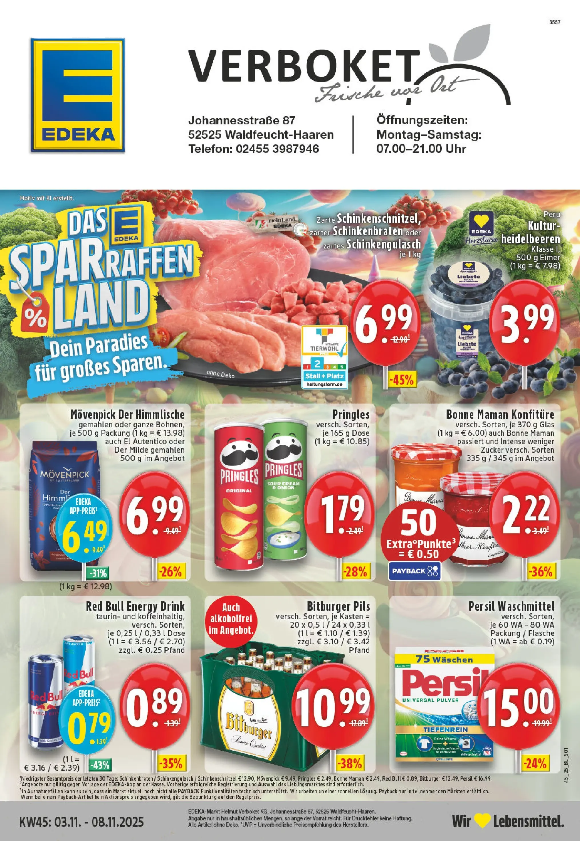 Edeka prospekt Waldfeucht-Haaren	 (ab 02.11.2025) » Angebote Online | Seite: 1 | Produkte: Energy, Pils, Chips, Persil