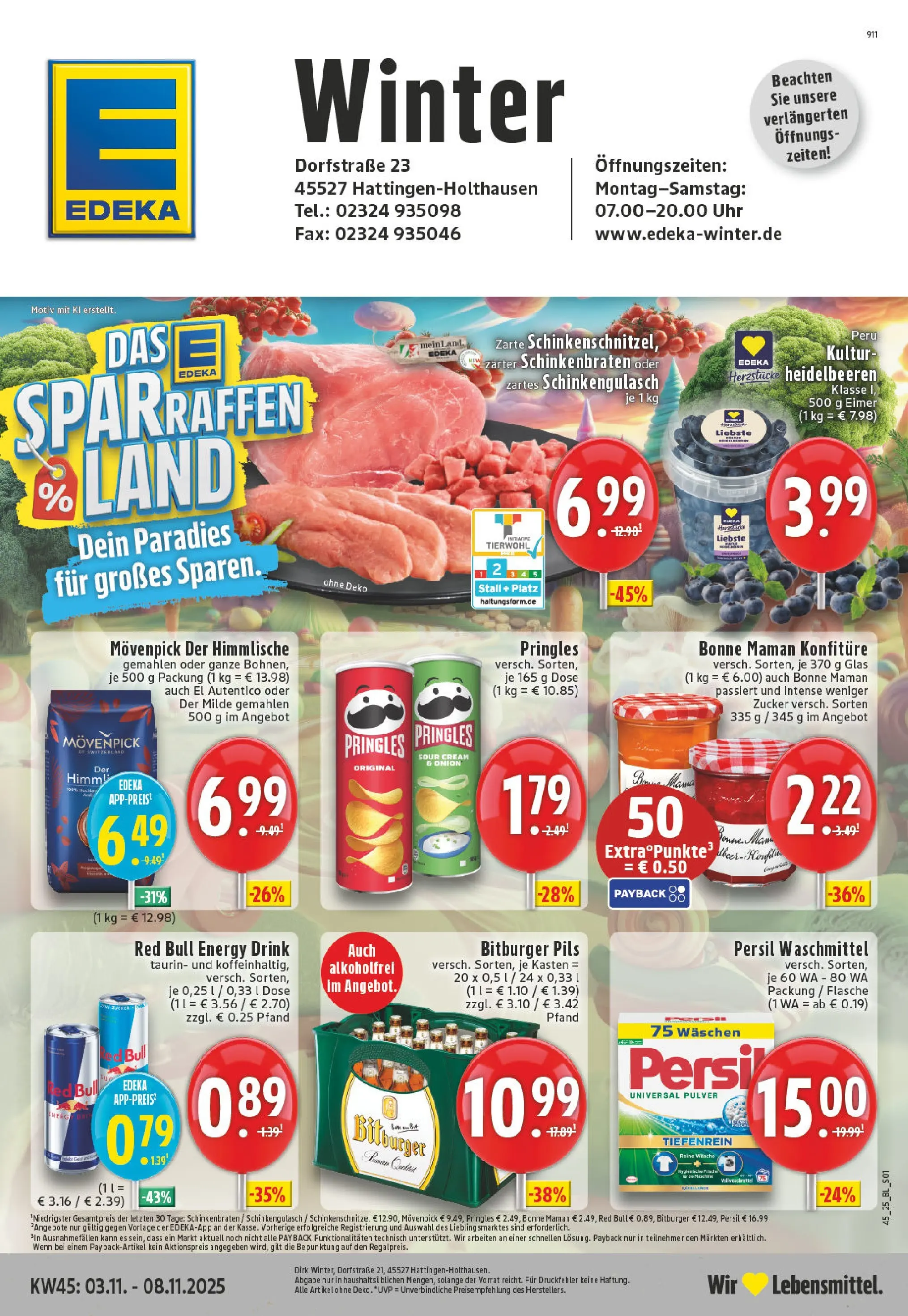 Edeka prospekt Hattingen-Holthausen	 (ab 02.11.2025) » Angebote Online | Seite: 1 | Produkte: Bitburger, Red bull, Chips, Persil